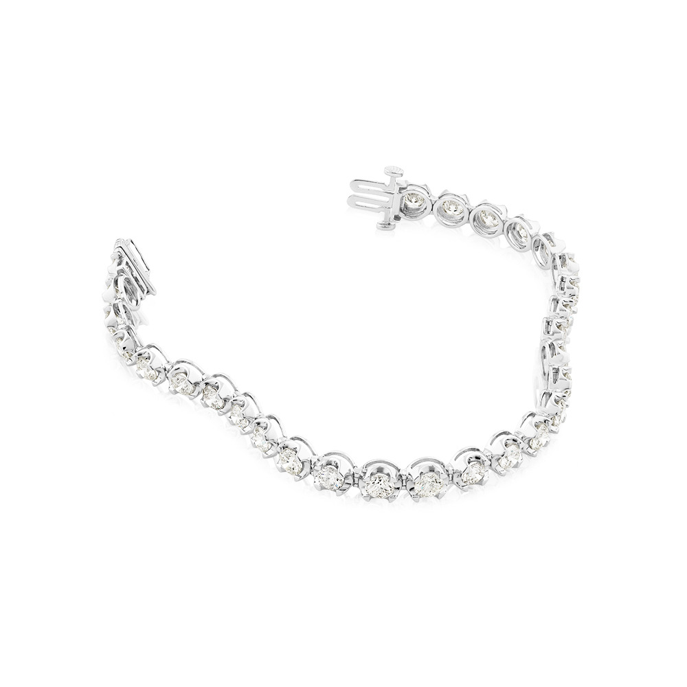 Bracelet tennis TW Diamond 8,00 carats en or blanc 14 carats