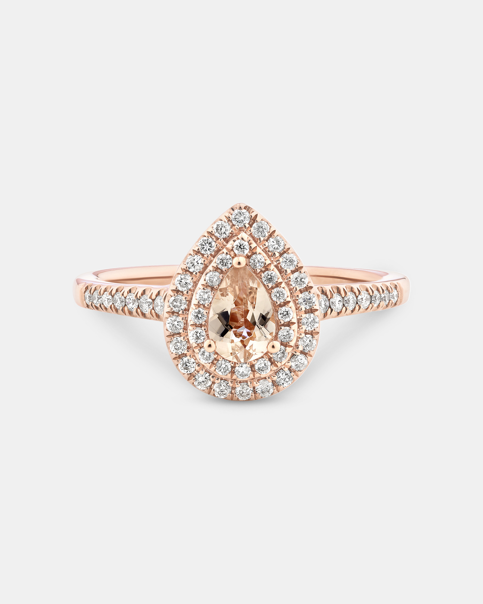 Bague Sir Michael Hill Designer Fashion en or rose 10 K avec morganite et diamants totalisant 0,25 ct