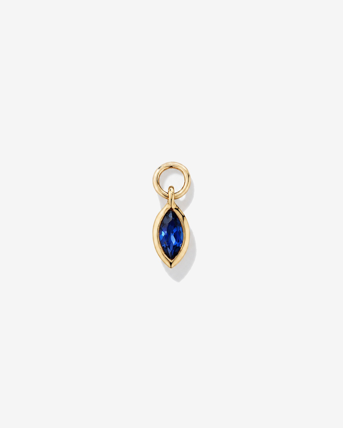 Sapphire Single Earring Charm in 10kt Yellow Gold