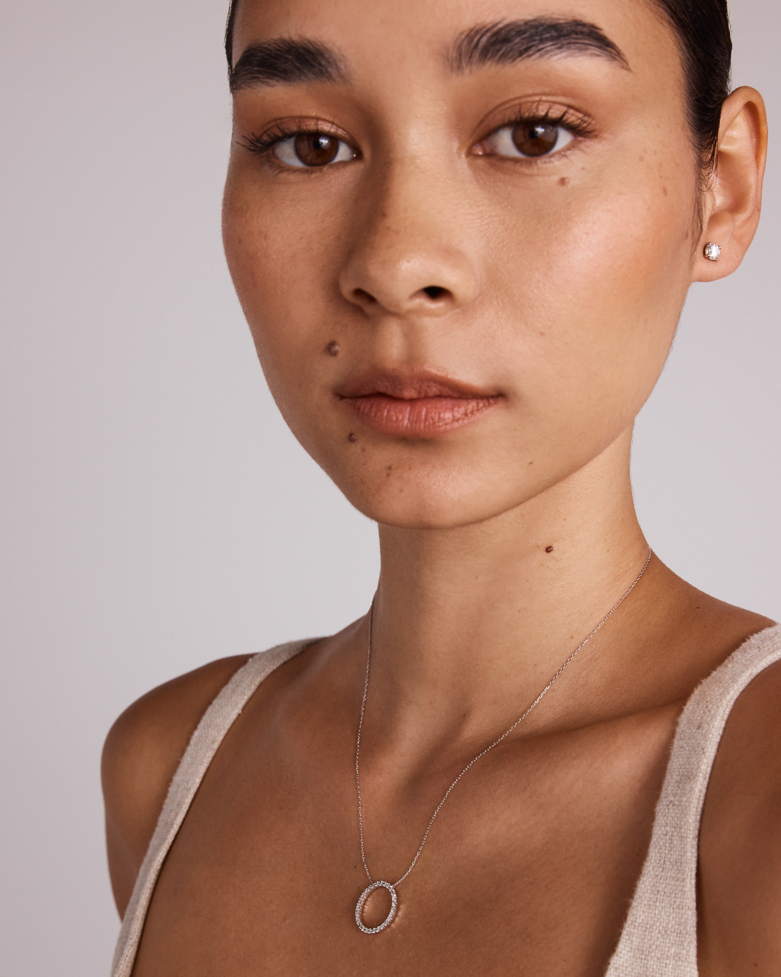 Collier de cercle de diamants TW de 0,40 carat en or blanc 10 carats