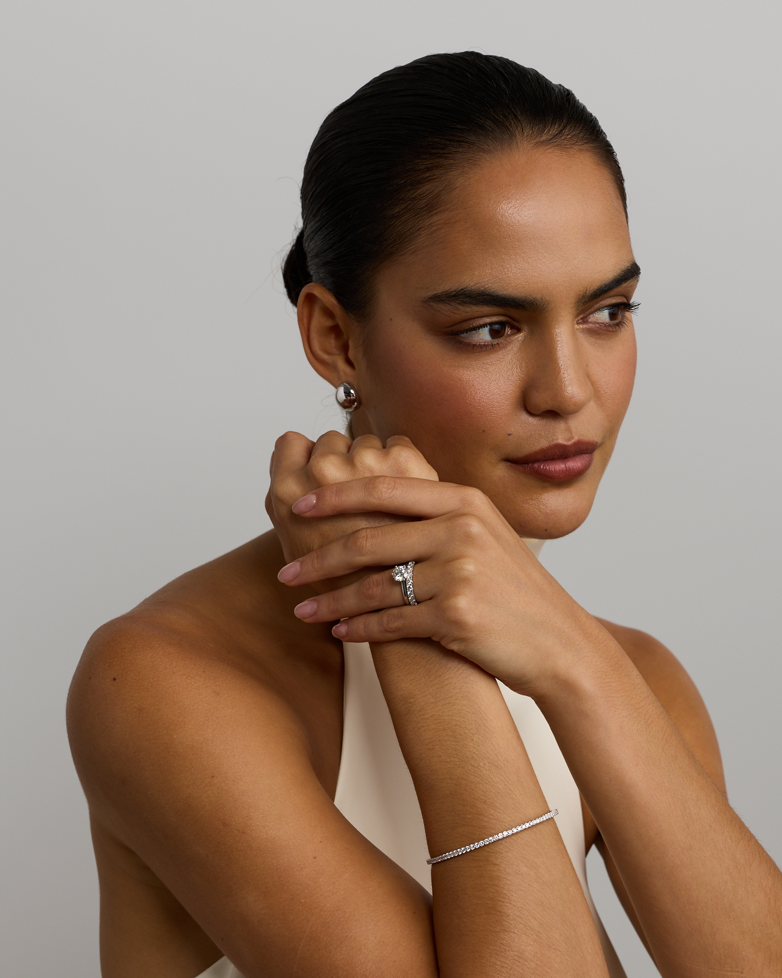 Bague de fiançailles en or blanc 18 K à diamant solitaire certifié totalisant 1,50 ct