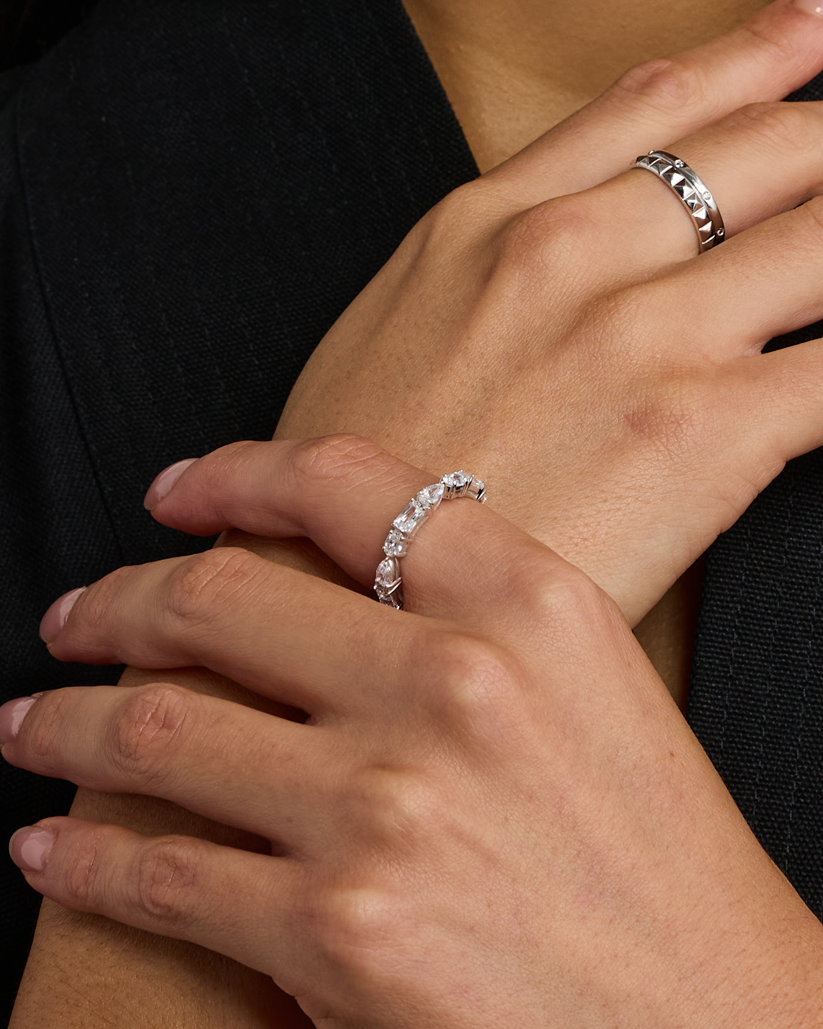 Multi-Stone Cubic Zirconia Eternity Ring in Sterling Silver