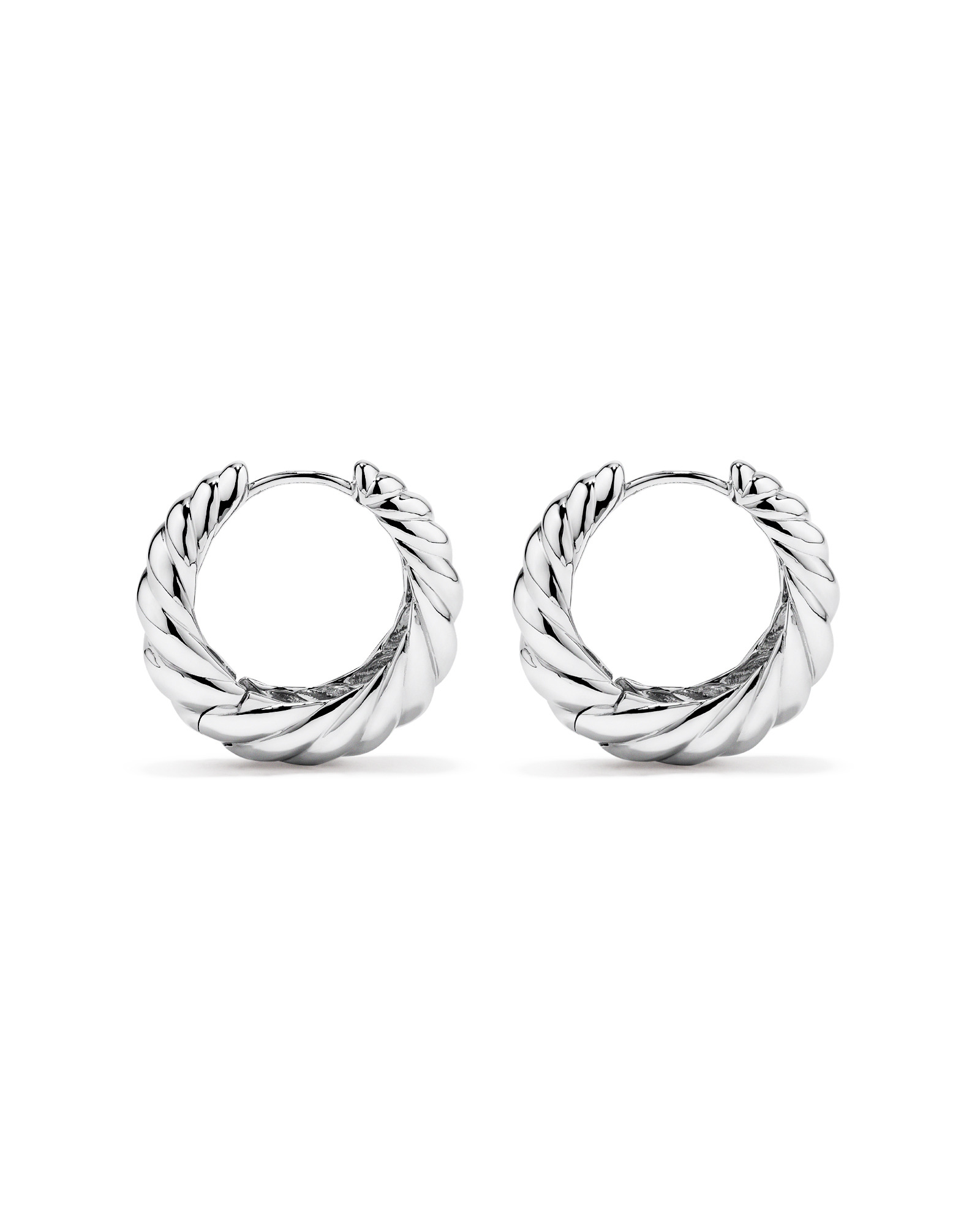 Grandes Boucles D'Oreilles Huggies Croissant En Argent Sterling