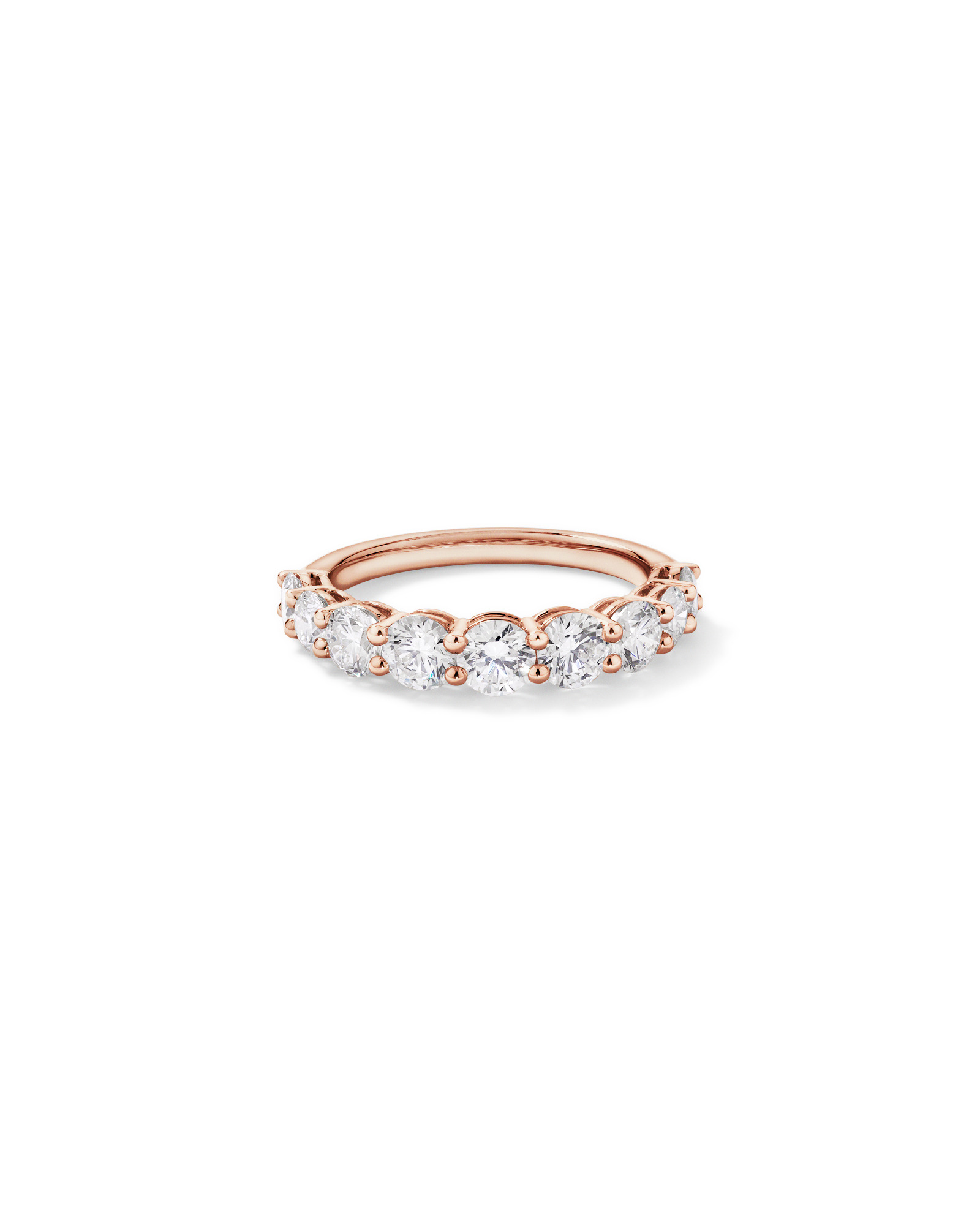 1.75 Carat TW Round Brilliant Laboratory-Grown Diamond Wedding Band 14kt Rose Gold