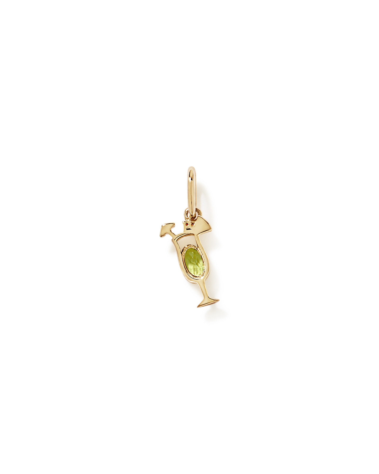 Pendentif cocktail Piña Colada en quartz citron et grenat en Vermeil or 18 carats