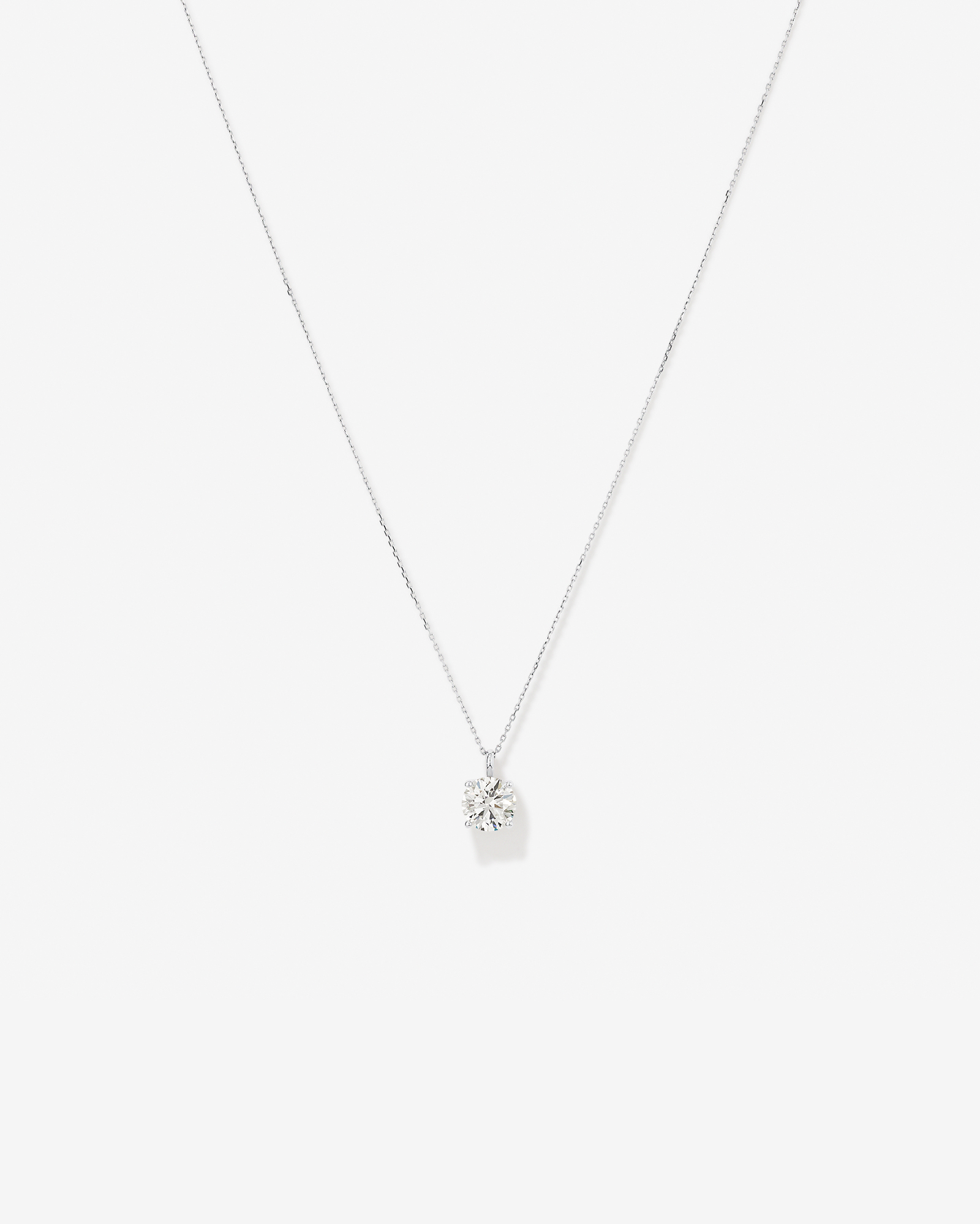 Pendentif solitaire en diamant cultivé en laboratoire 2,00 carats en or blanc 14 carats