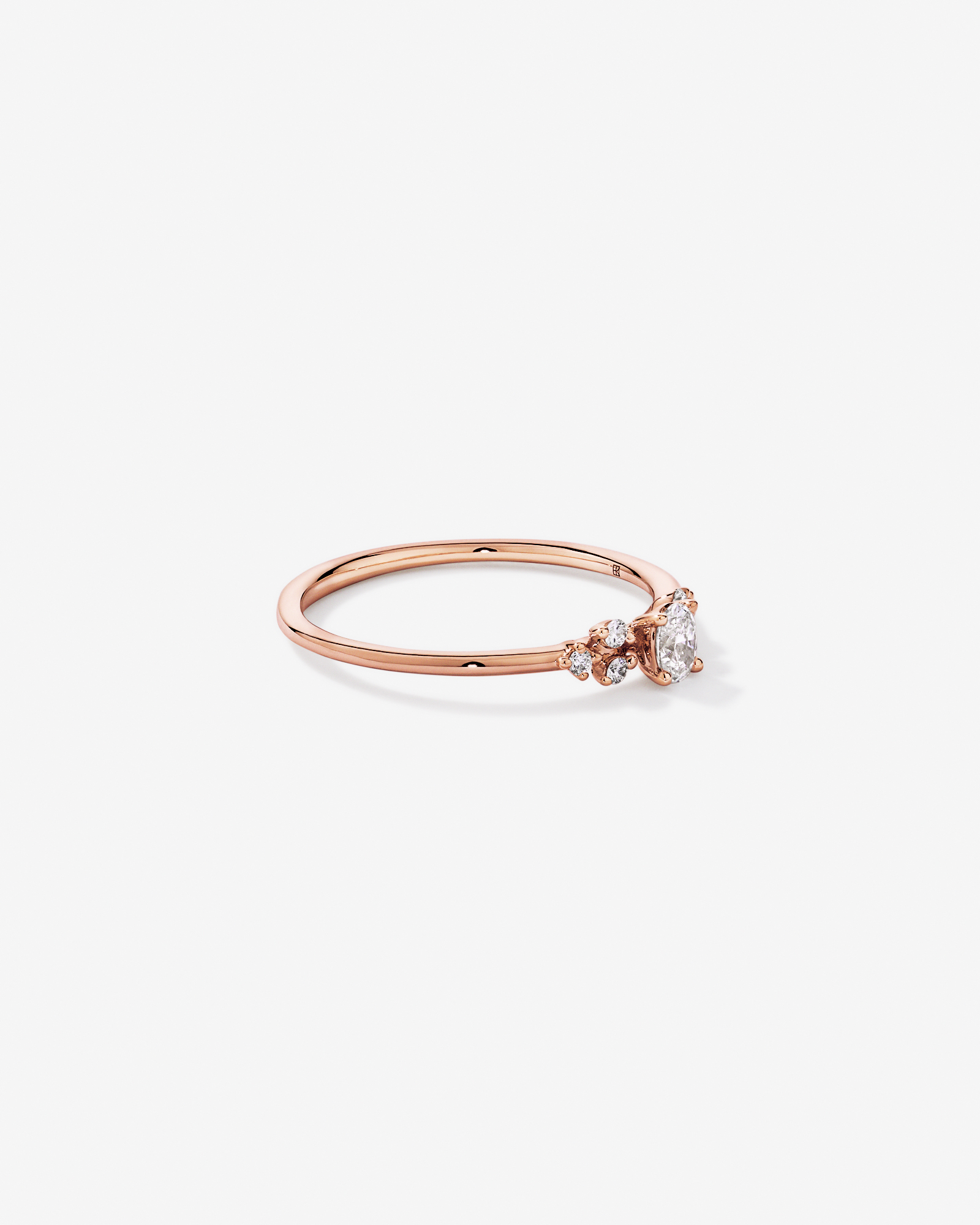 0.20TW Oval and Round Brilliant Laboratory-Grown Diamond Promise Ring 10kt Rose Gold