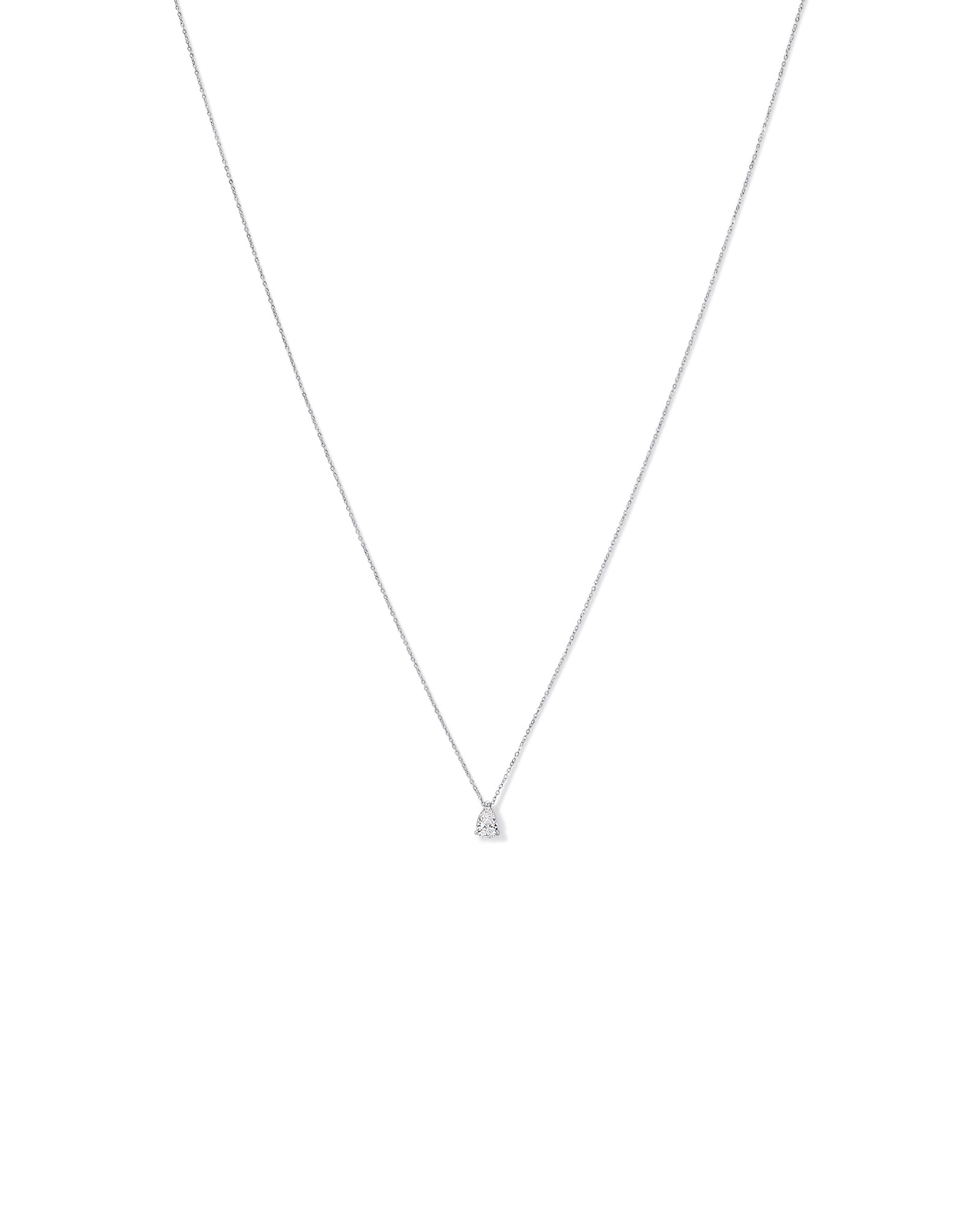 0.50TW Lab Diamond Pear Solitaire Necklace in 10kt Gold