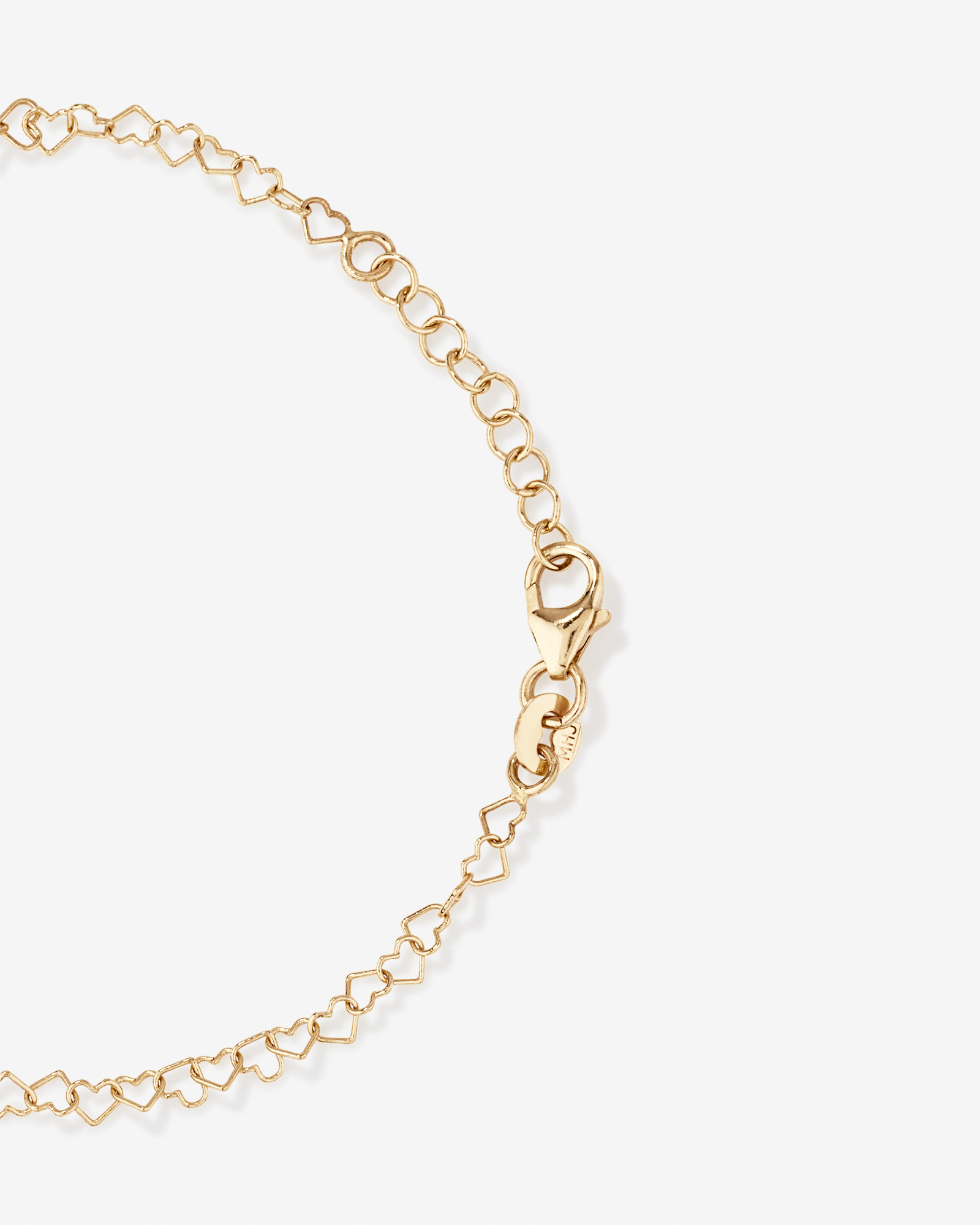 Heart Link Fancy Chain Bracelet in 10kt Yellow Gold