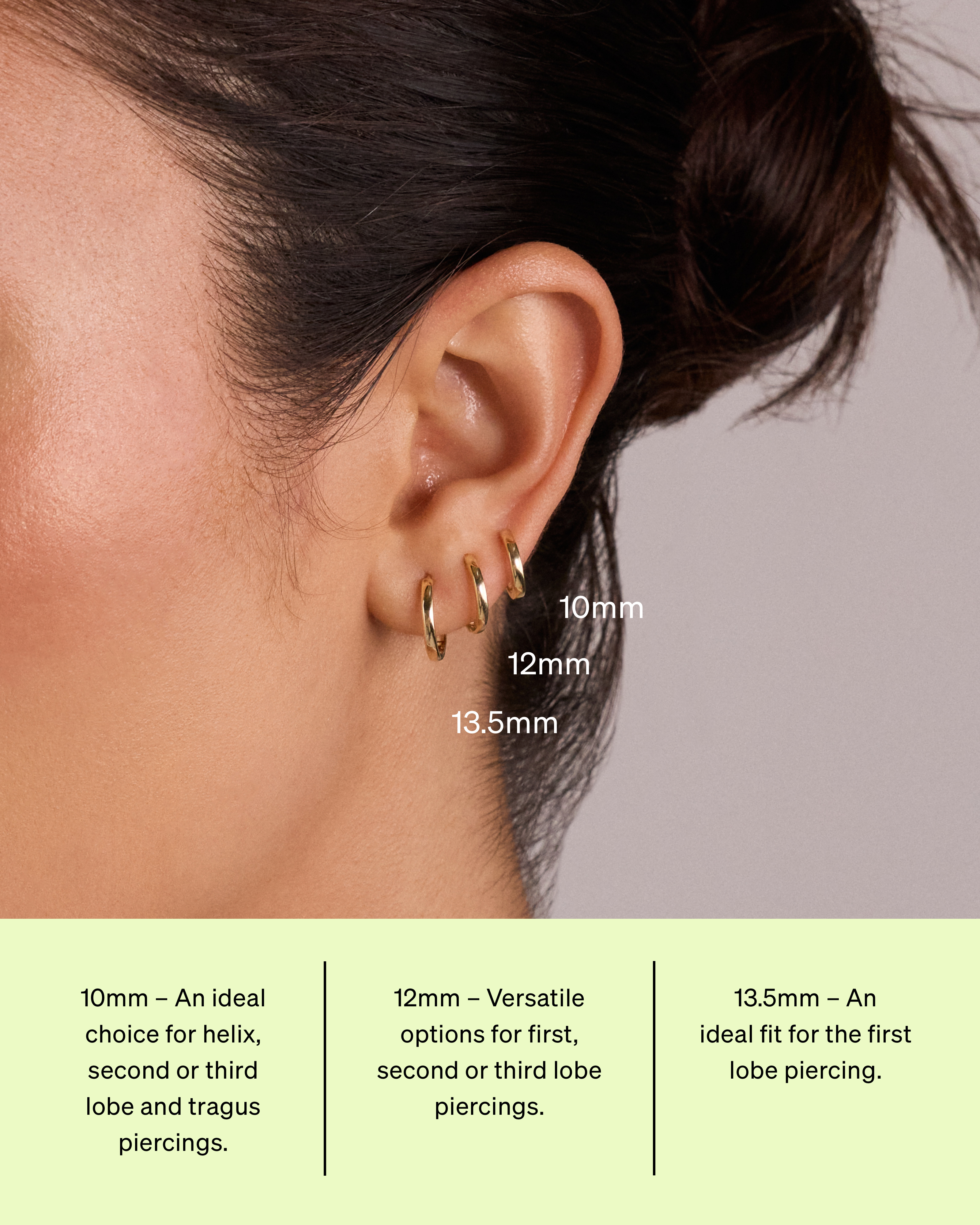 12mm Medium Polished Huggie Earrings in 10kt Yellow Gold
