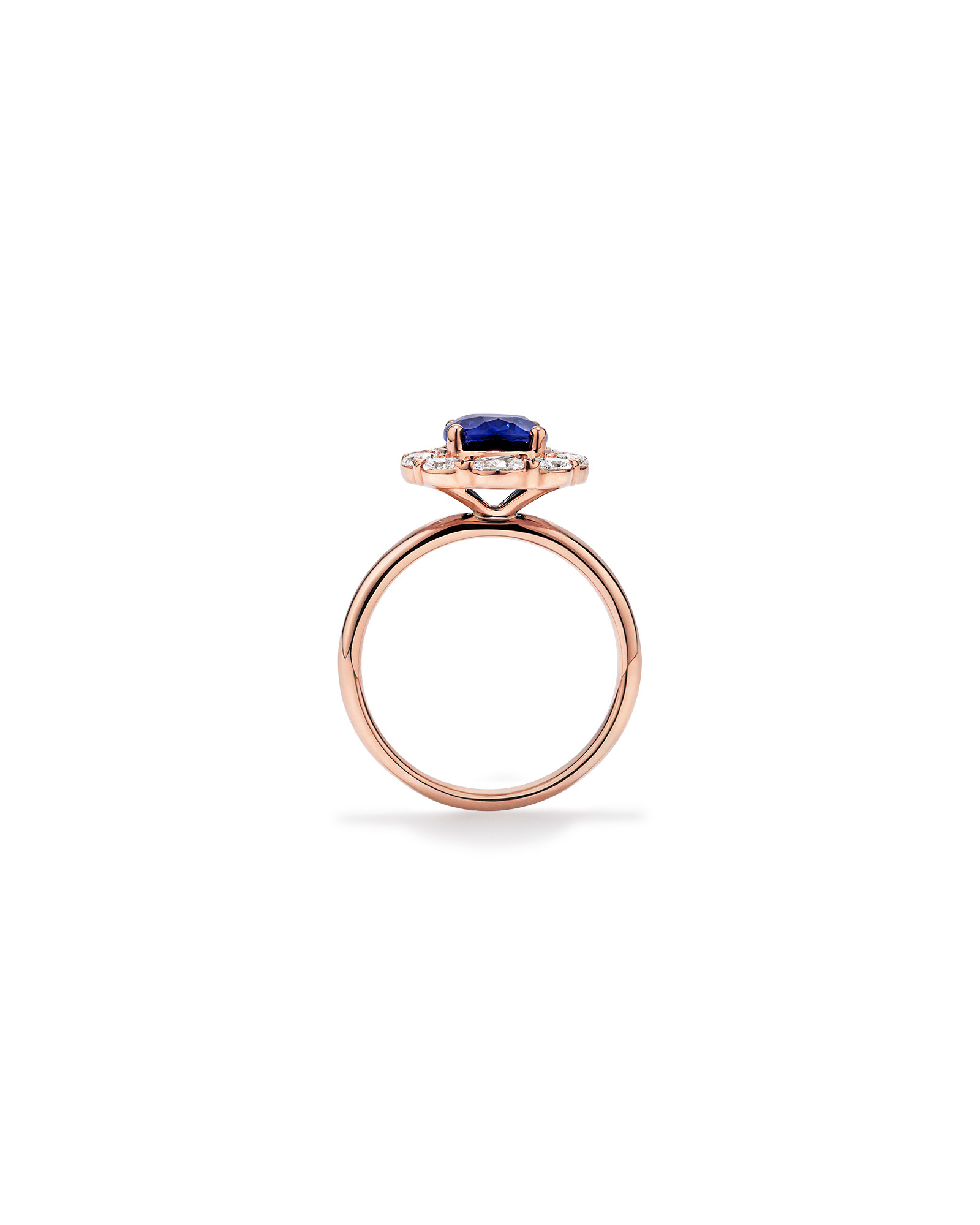 Created Sapphire & 0.97 Carat TW Laboratory-Grown Diamond Ring 10kt Rose Gold