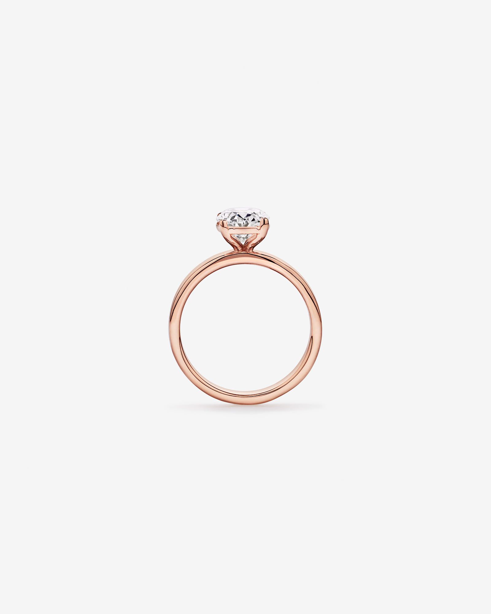 2.00TW Oval Laboratory-Grown Diamond Solitaire Ring 14kt Rose Gold