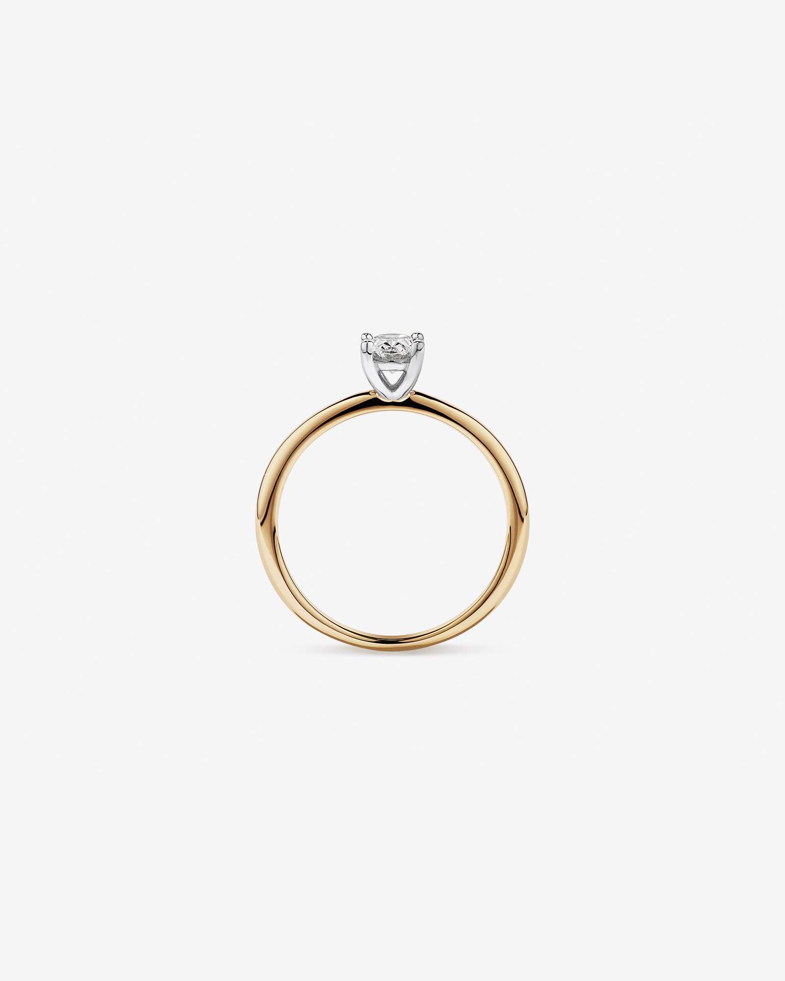 0.50 Carat TW Oval Canadian Diamond Solitaire in 18kt Yellow & White Gold
