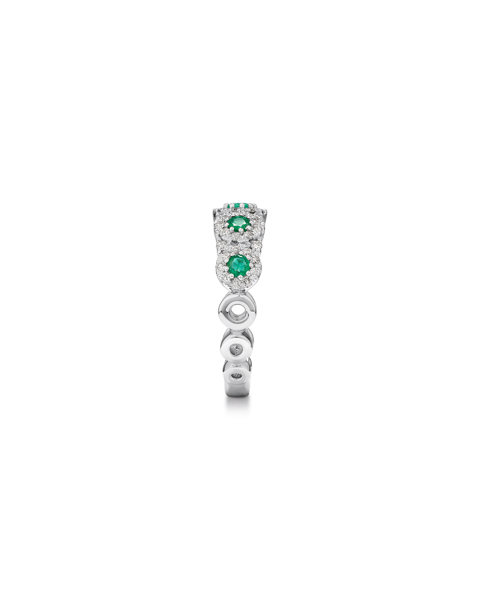 Bubble Ring with Emerald & 0.50 Carat TW of Diamonds in 14kt White Gold