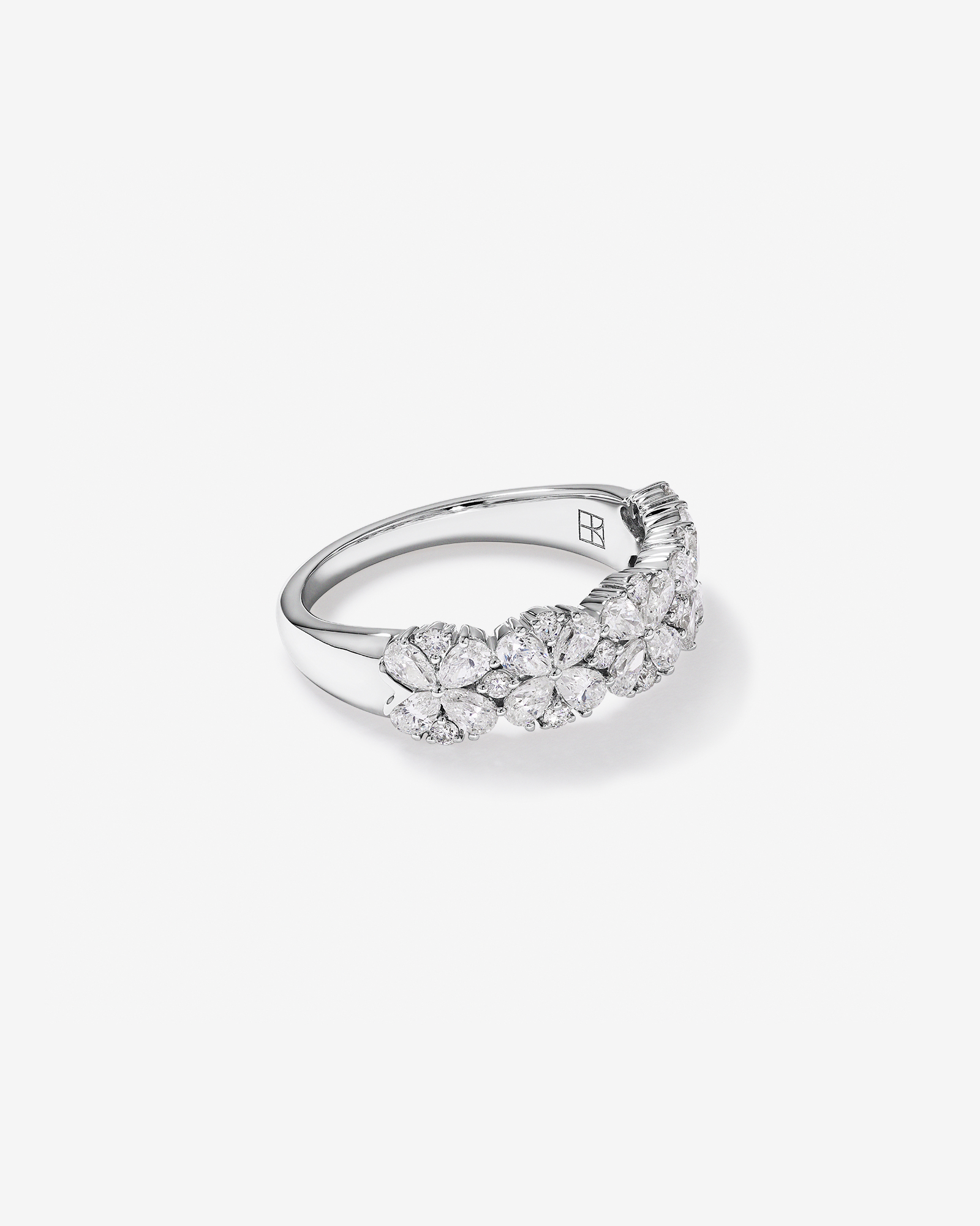 LAB. Pear and Round Brilliant Ring with 1.05 Carat TW of Laboratory-Grown Diamonds in 10kt White Gold