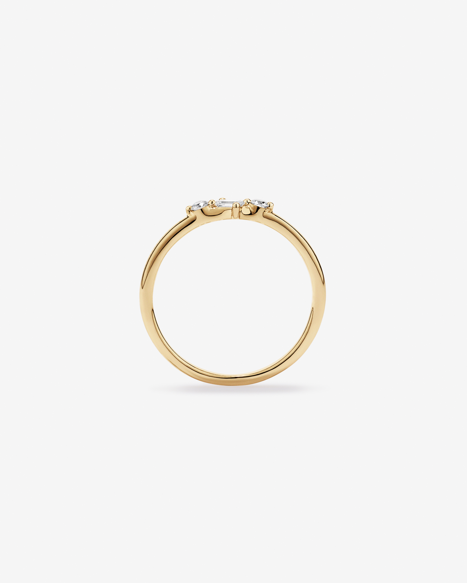 Carat TW Laboratory-Grown Diamond Stacker Ring 10kt Yellow Gold