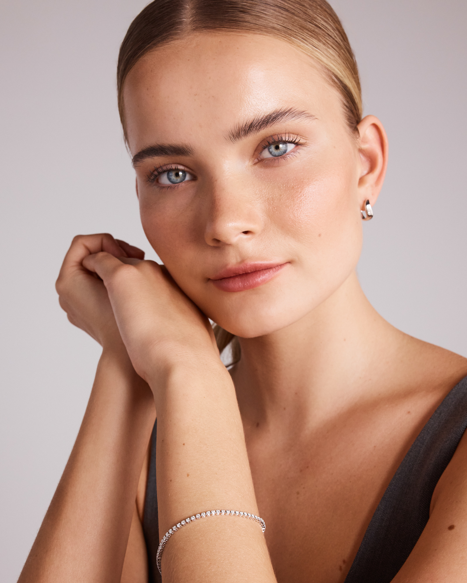 1,50 carat TW bracelet tennis avec diamants de laboratoire en argent sterling