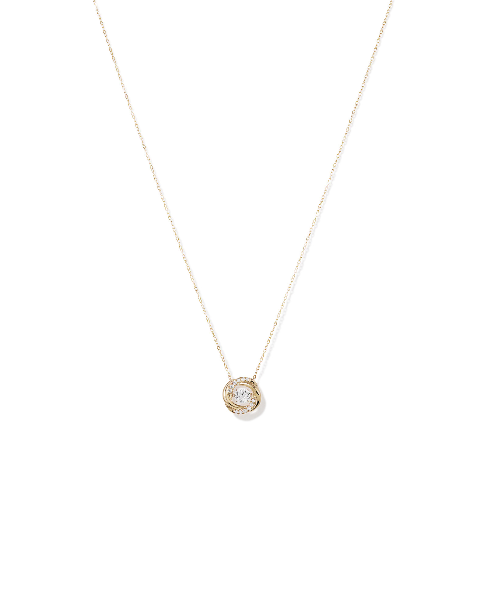 Lume Lab Swirl Pendant with 0.60 Carat TW of Laboratory-Grown Diamonds in 10kt Yellow Gold