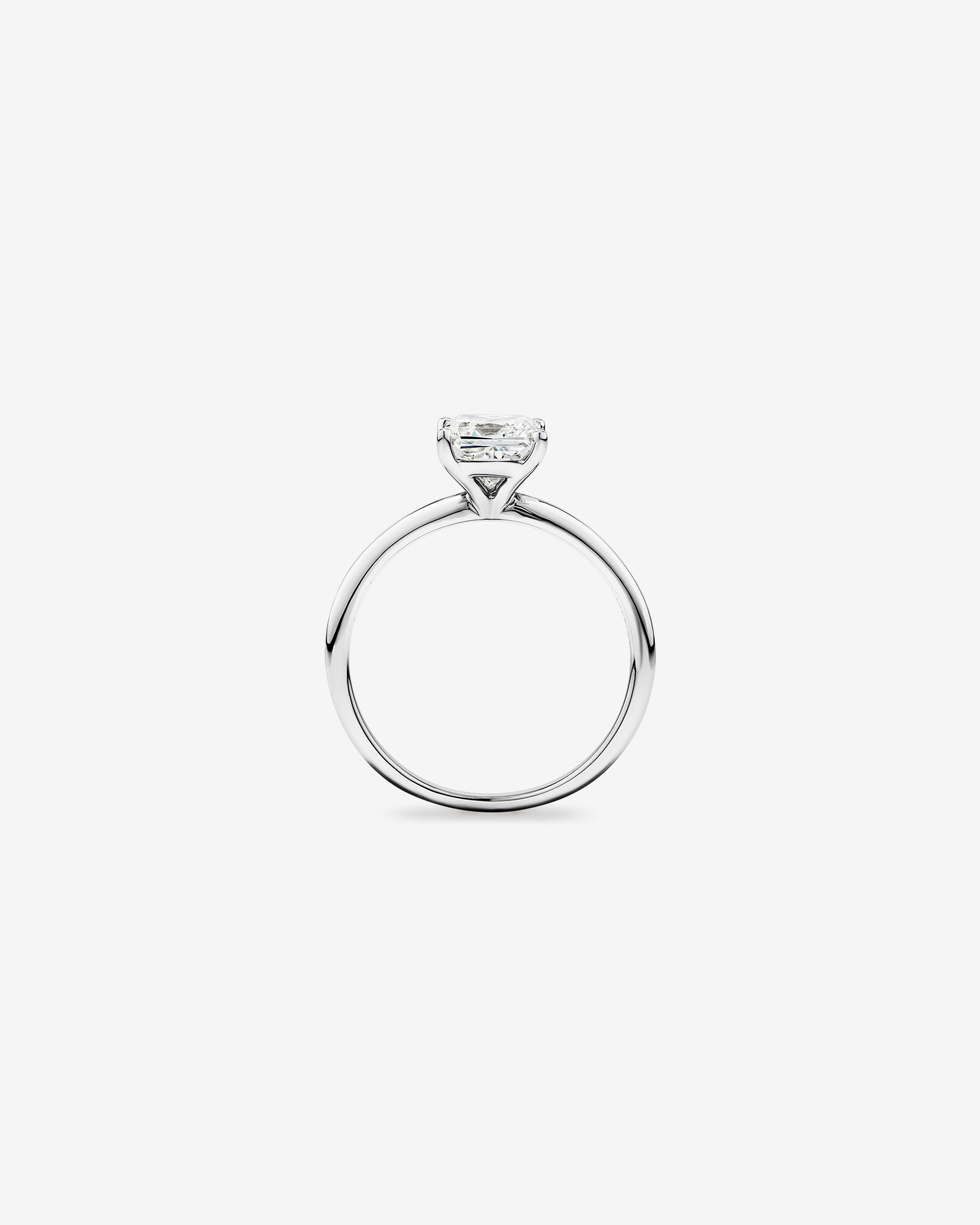 Bague de fiançailles en diamant solitaire taillée princesse laboratoire 1,25 carat or blanc 14 carats