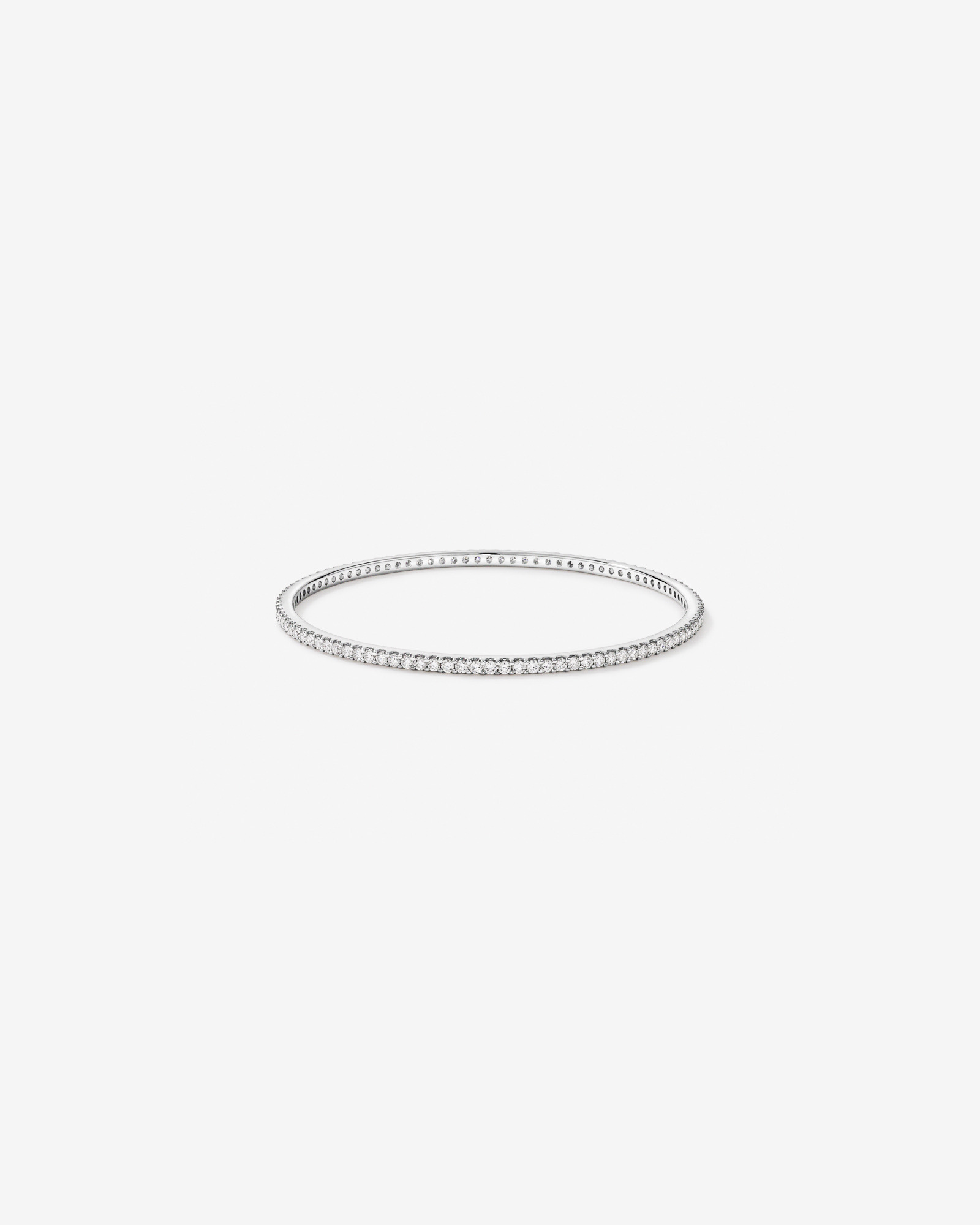 3.00 Carat TW Round Brilliant Laboratory-Grown Diamond Oval Eternity Bangle in 10kt White Gold