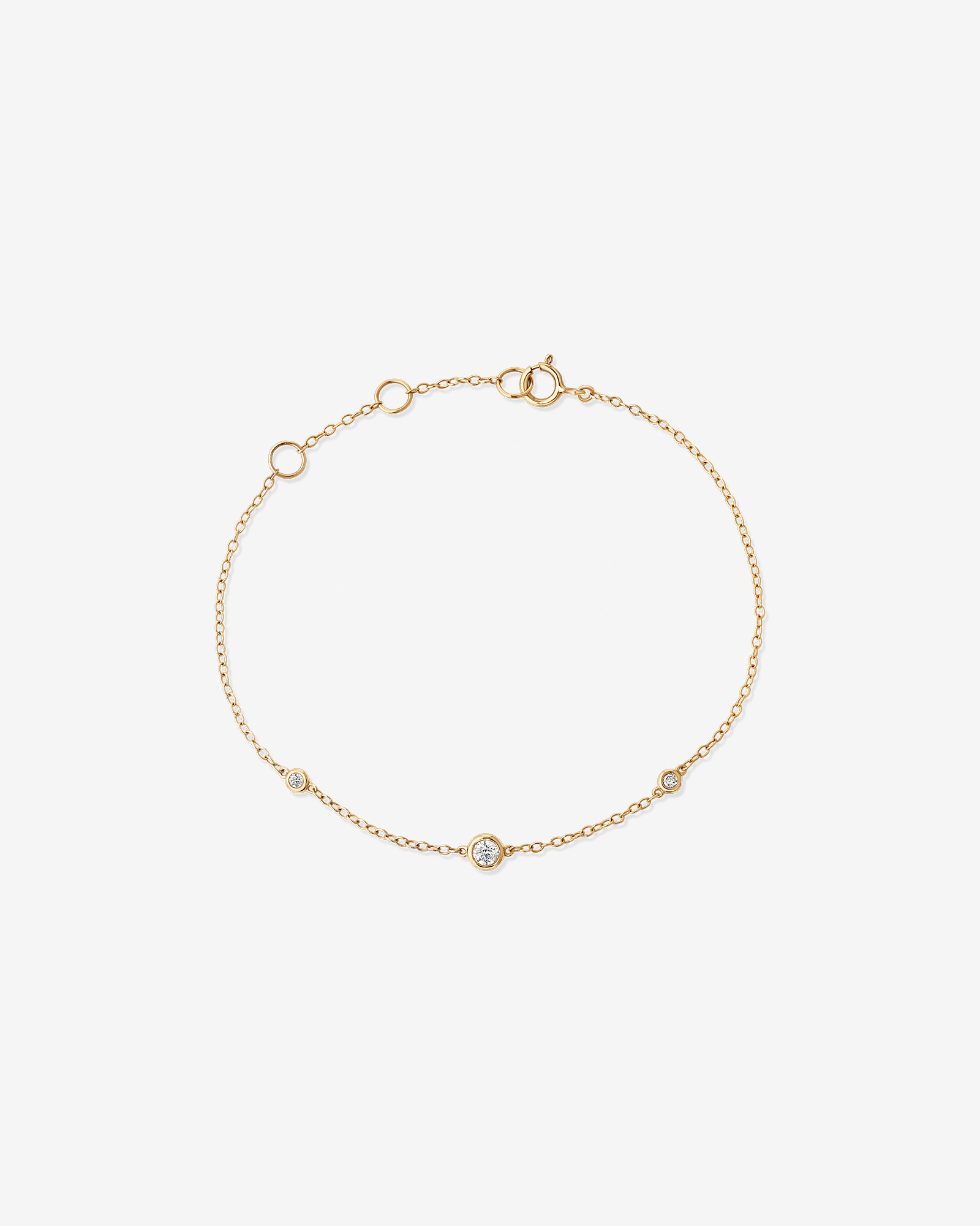 Station Bracelet with 0.10 Carat TW of Diamonds in 10kt Yellow Gold