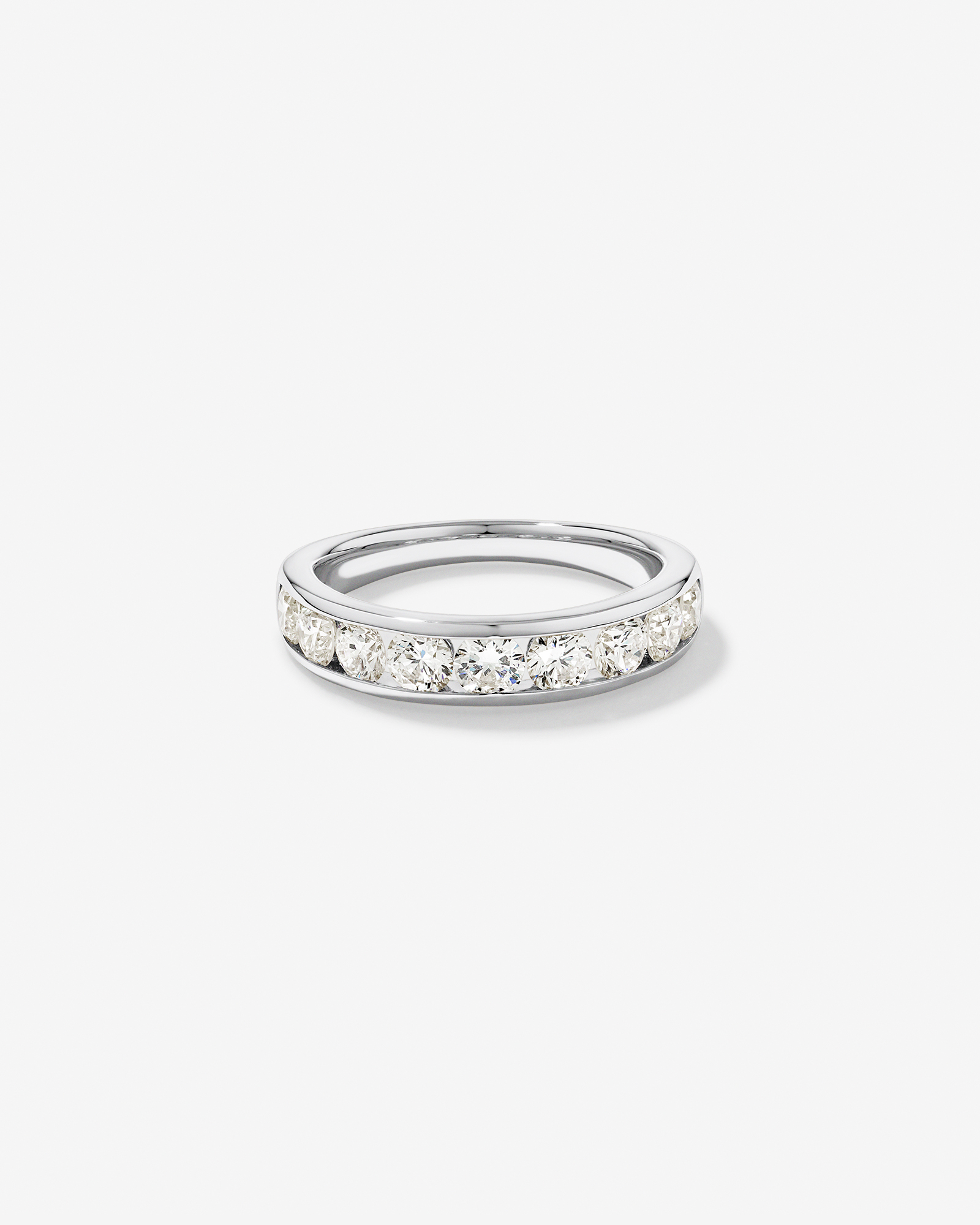 1.50 Carat TW Round Brilliant Laboratory-Grown Diamond Channel Set Wedding Ring 10kt Gold