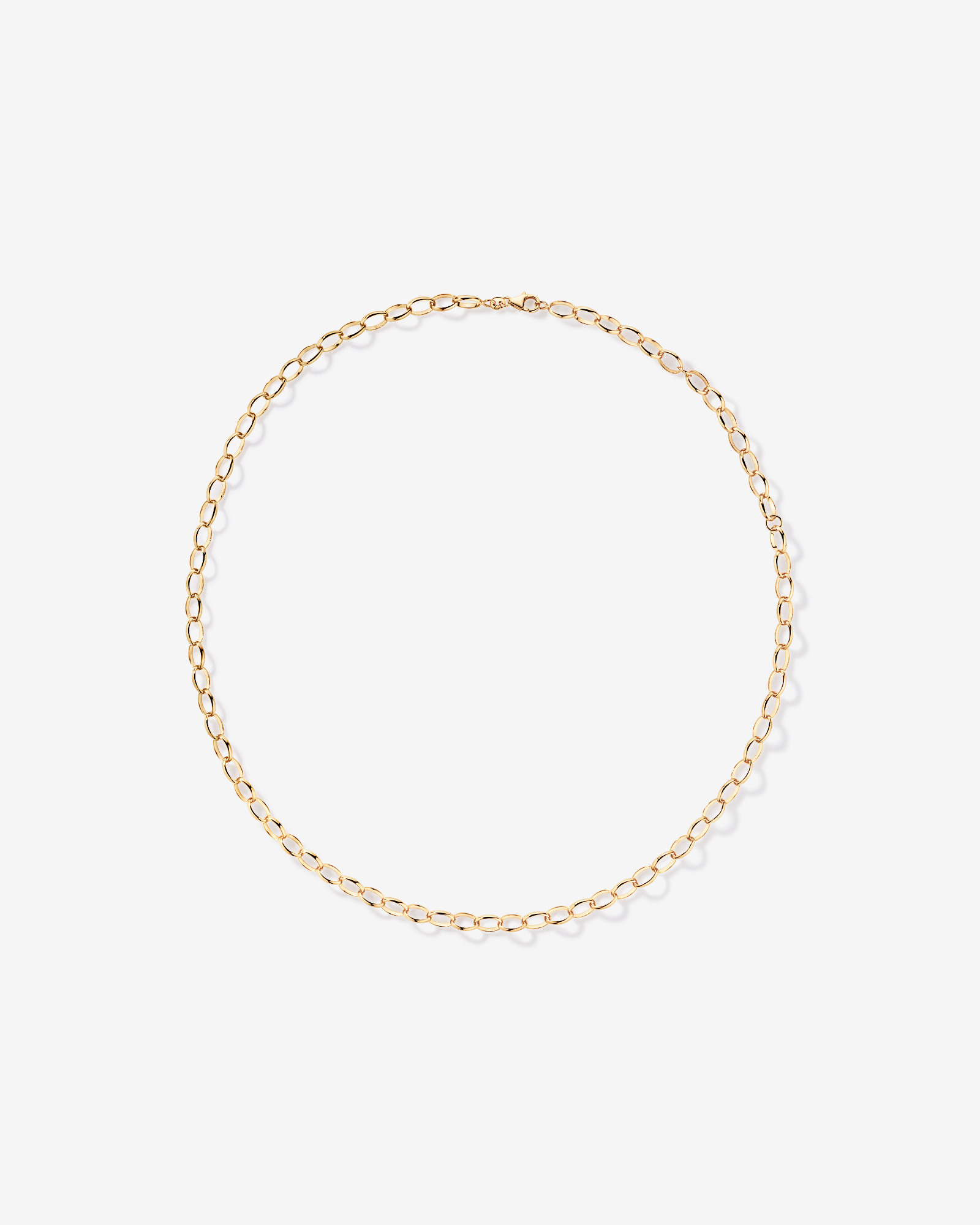 60cm (24") 6mm Wide Oval Belcher Chain in 18Kt Gold Vermeil