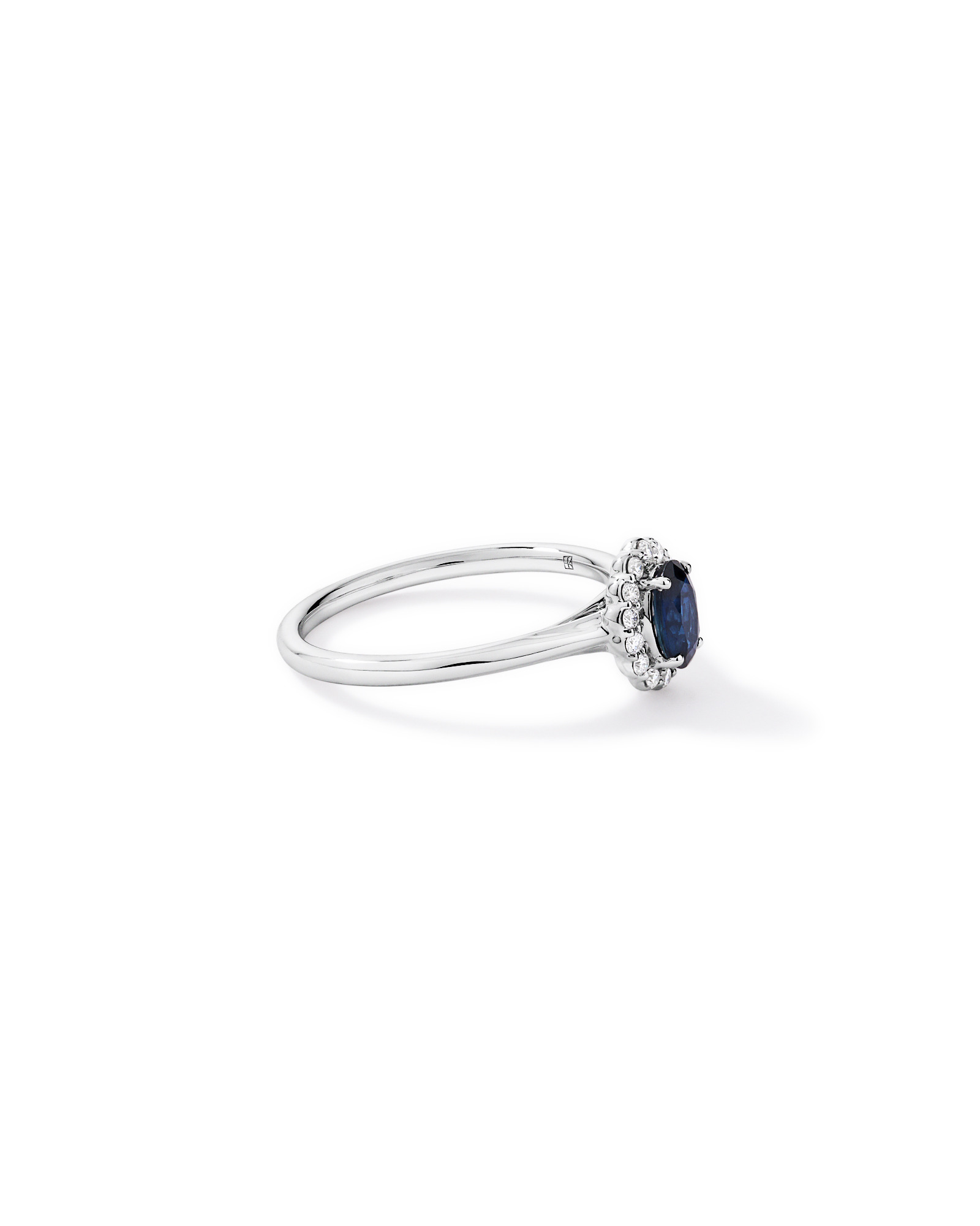 Australian Sapphire & 0.10 Carat TW Diamond Halo Ring 10kt White Gold