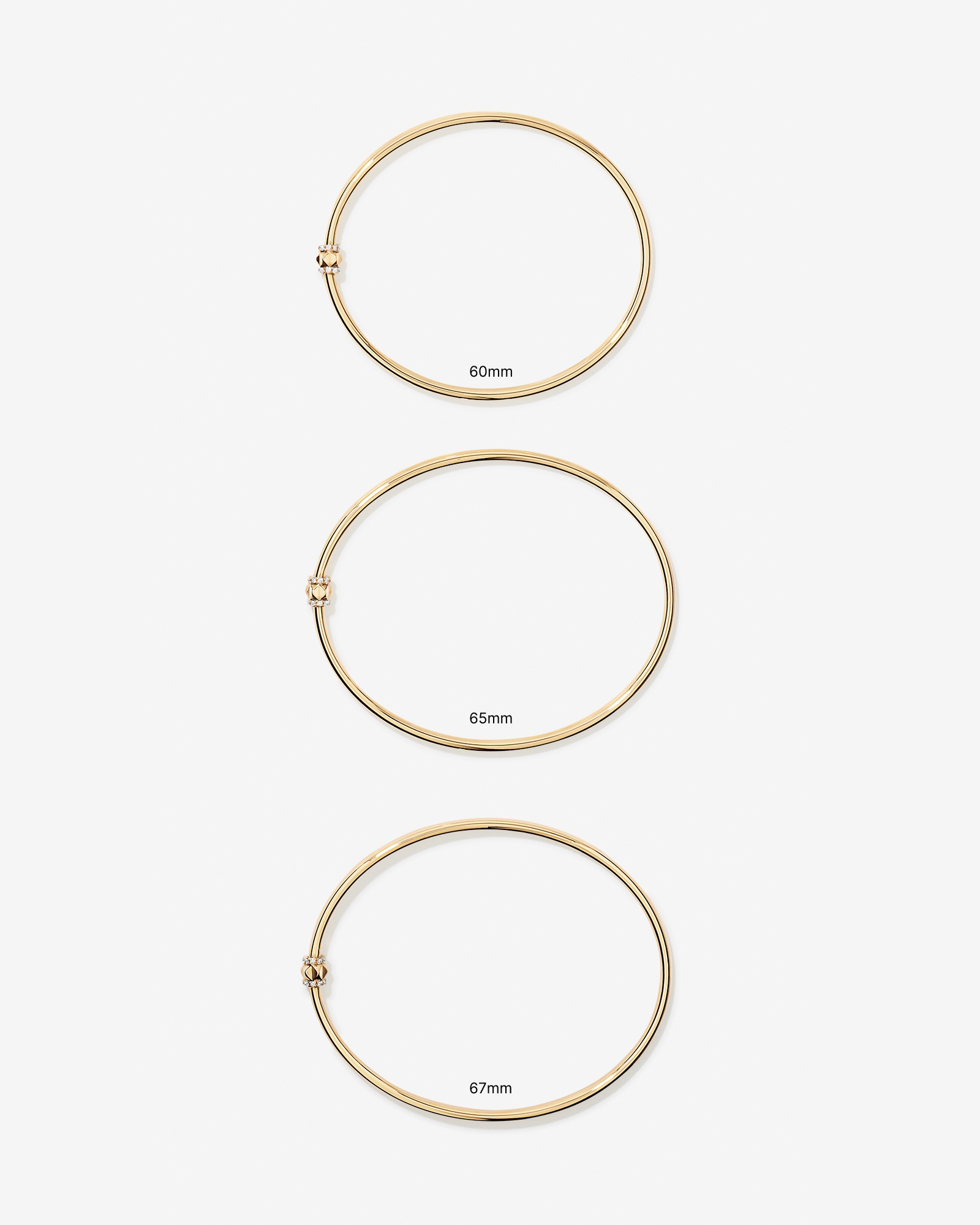 60mm Flexi Pendant Bar Bangle with 0.08 Carat TW Diamonds in 10kt Yellow Gold