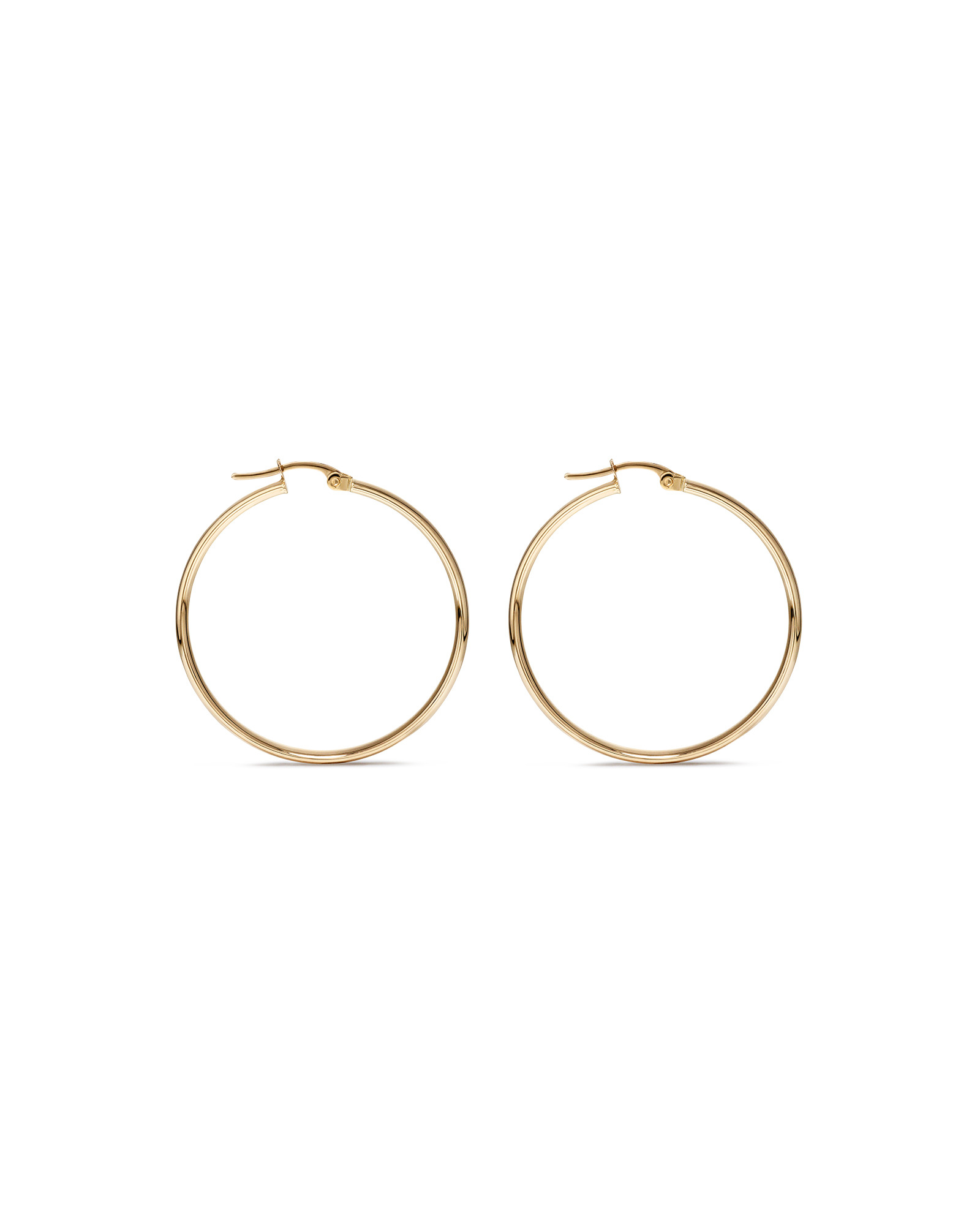 Créoles plates rondes de 30 mm en or jaune 10 kt