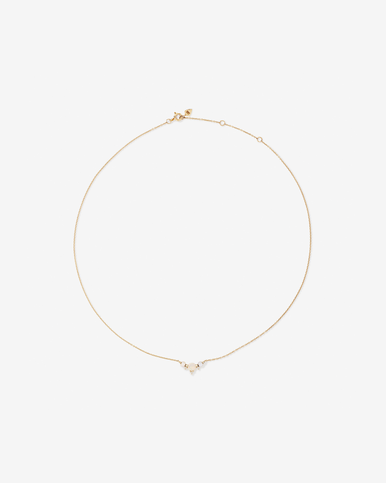 Australian Opal with Diamond Accents Necklace in 10kt Yellow Gold