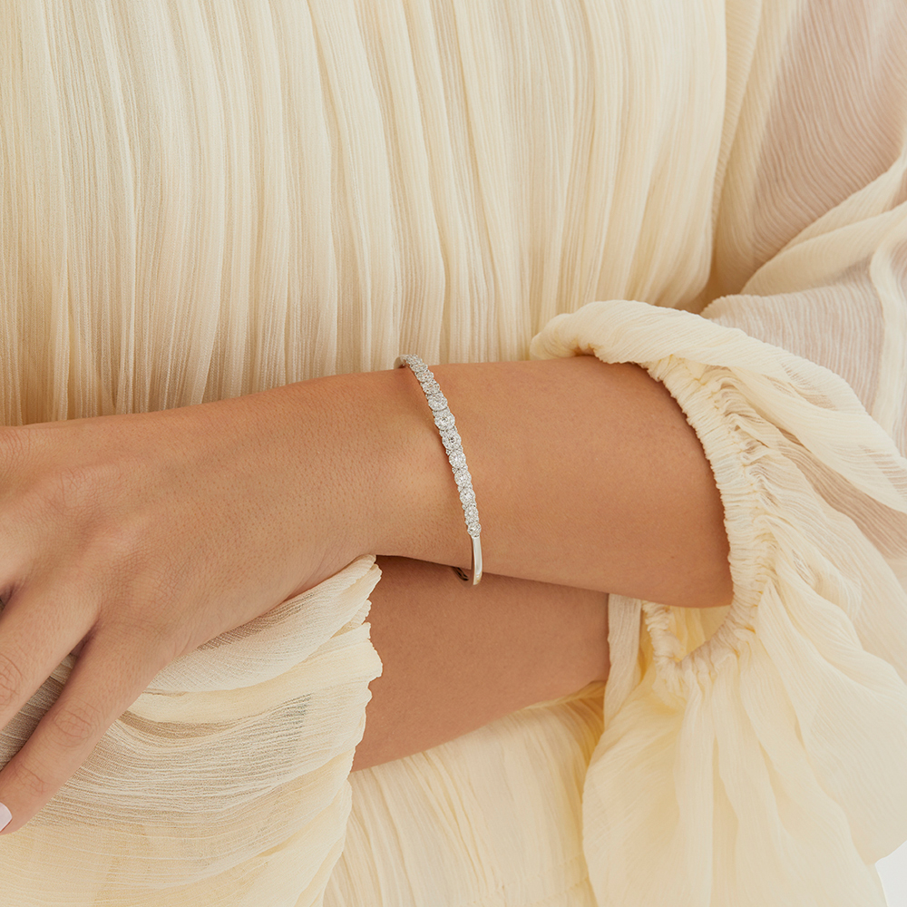 Bubble Bangle with 1.50 Carat TW Diamonds in 14kt White Gold