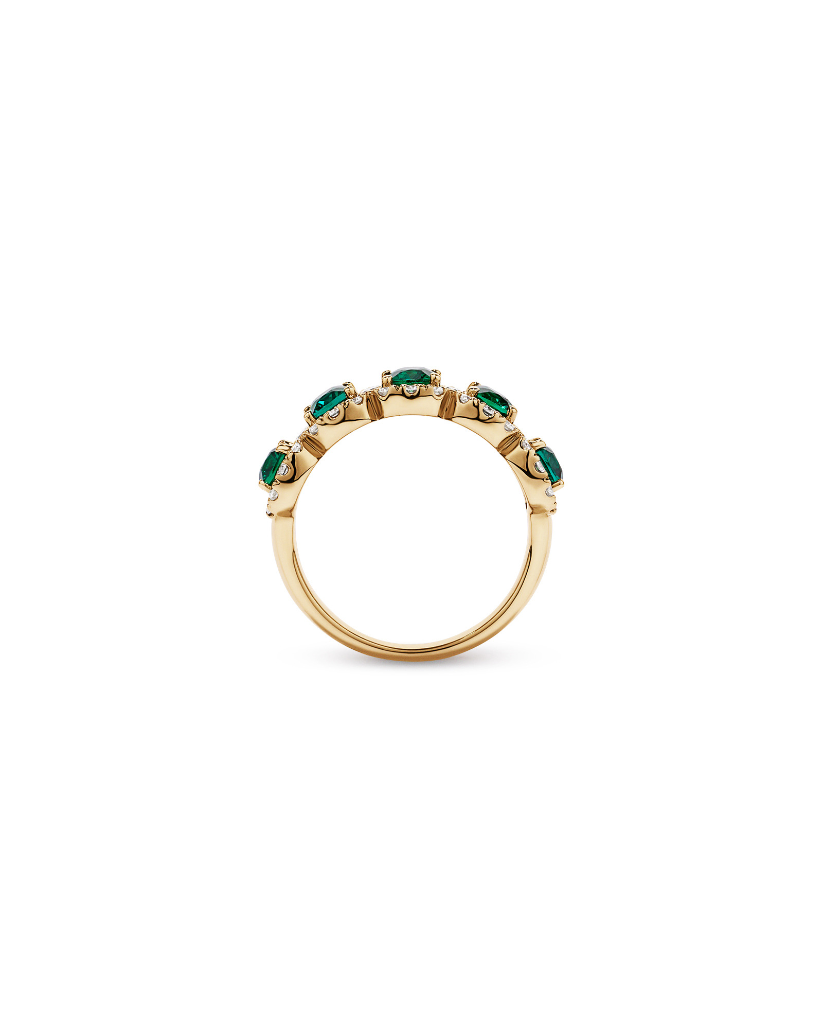 Création d’une bague en diamant émeraude et 0,90 carat TW cultivée laboratoire or jaune 10 carats