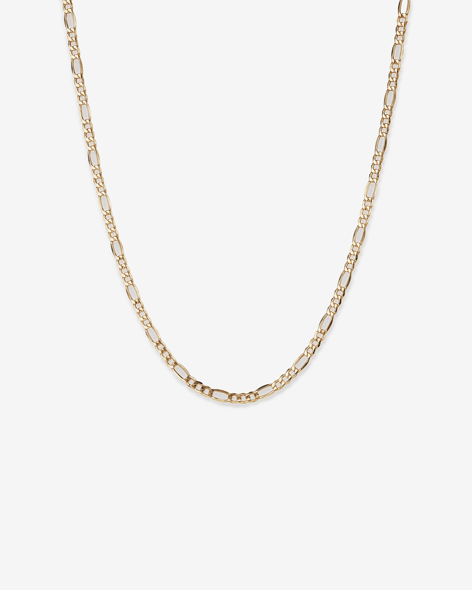 Chaîne figaro creuse en or jaune 10 K de 50 cm