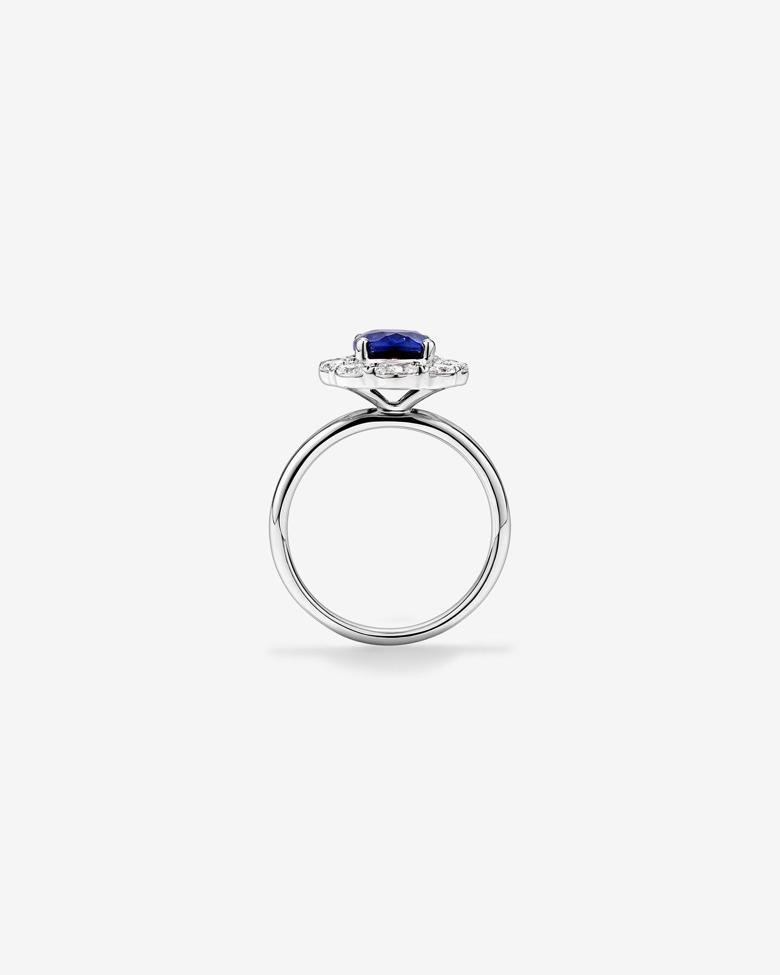 Création de la bague en diamant TW Sapphire & 0,97 carat cultivée laboratoire or blanc 10 carats