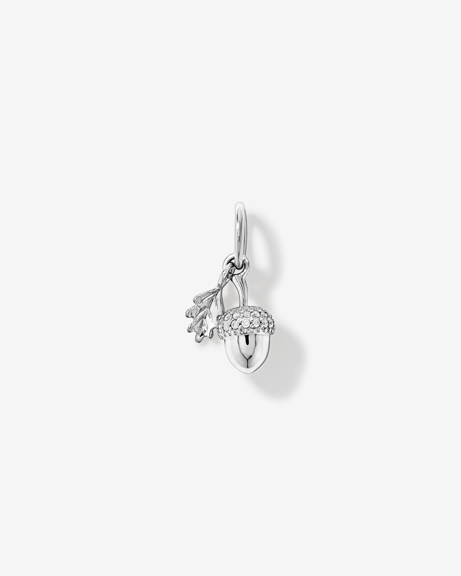 Canadian Acorn Diamond Pendant in Sterling Silver