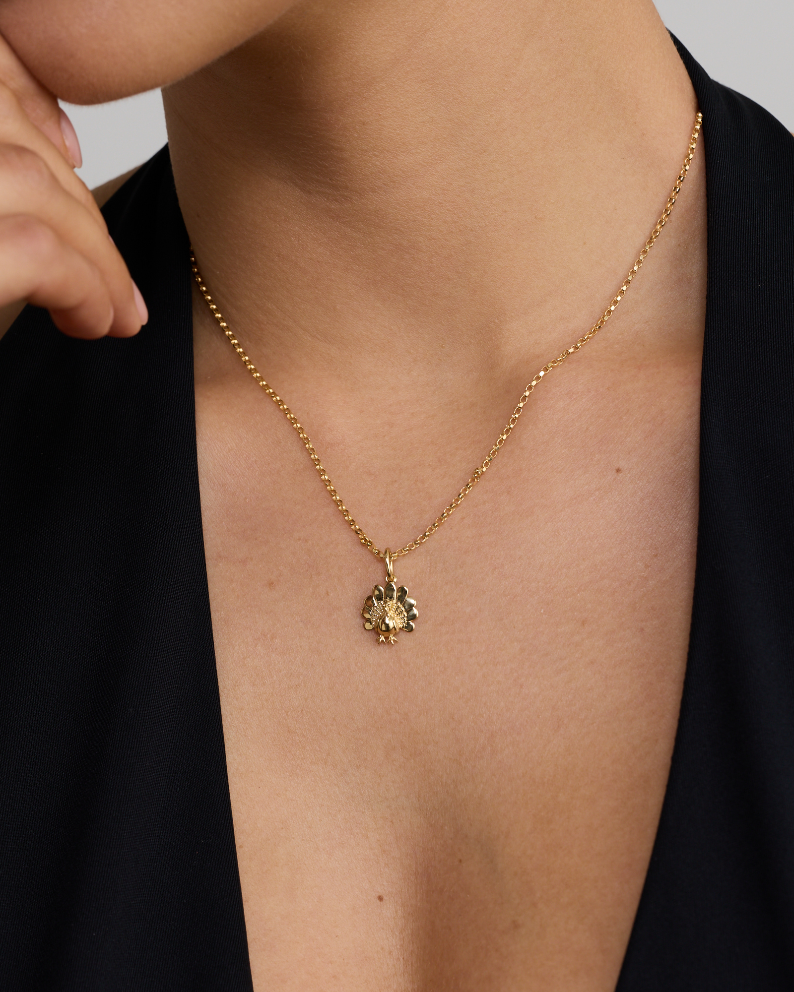 Thanksgiving Turkey Pendant in 18kt Yellow Gold Vermeil