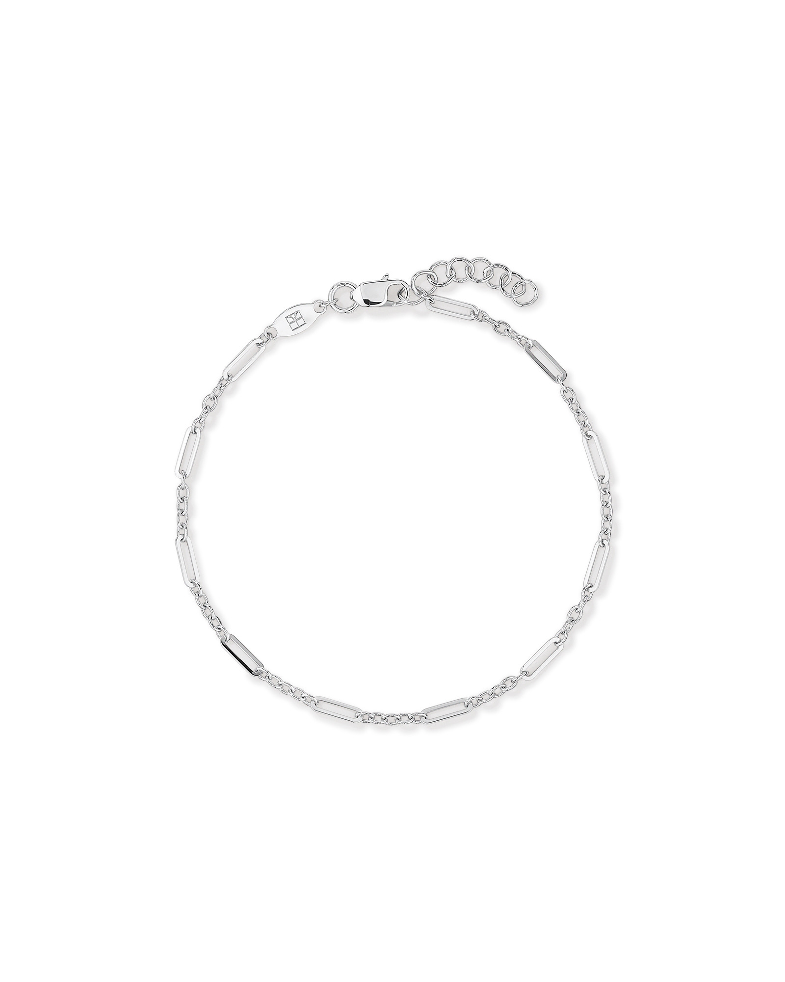 Trombone fin de 19 cm (7,5 po) et 3 mm de largeur Bracelet à chaîne alternée 3 et 1 en argent sterling