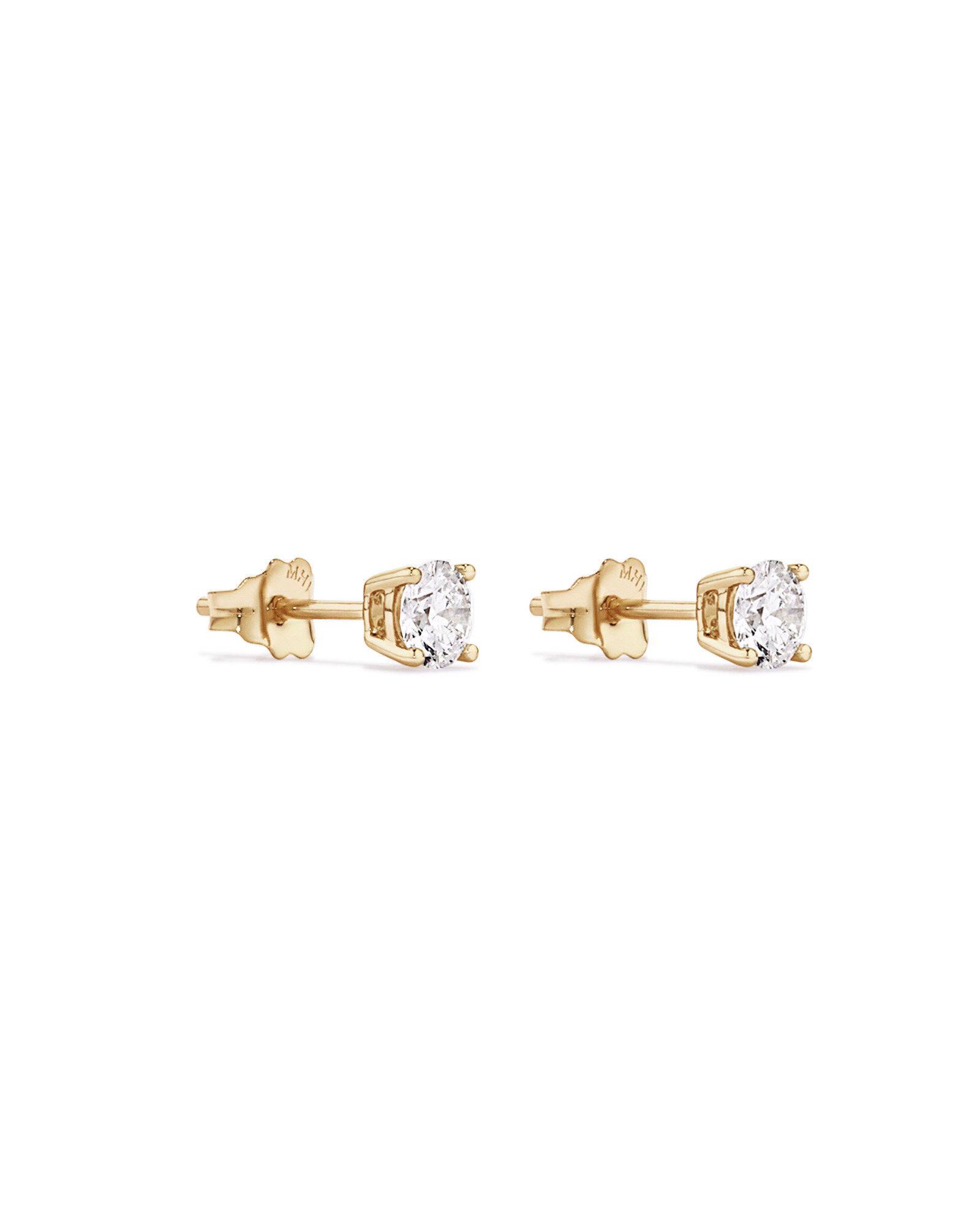 0.60 Carat TW Round Brilliant Laboratory-Grown Diamond Solitaire Stud Earrings in 10kt Yellow Gold