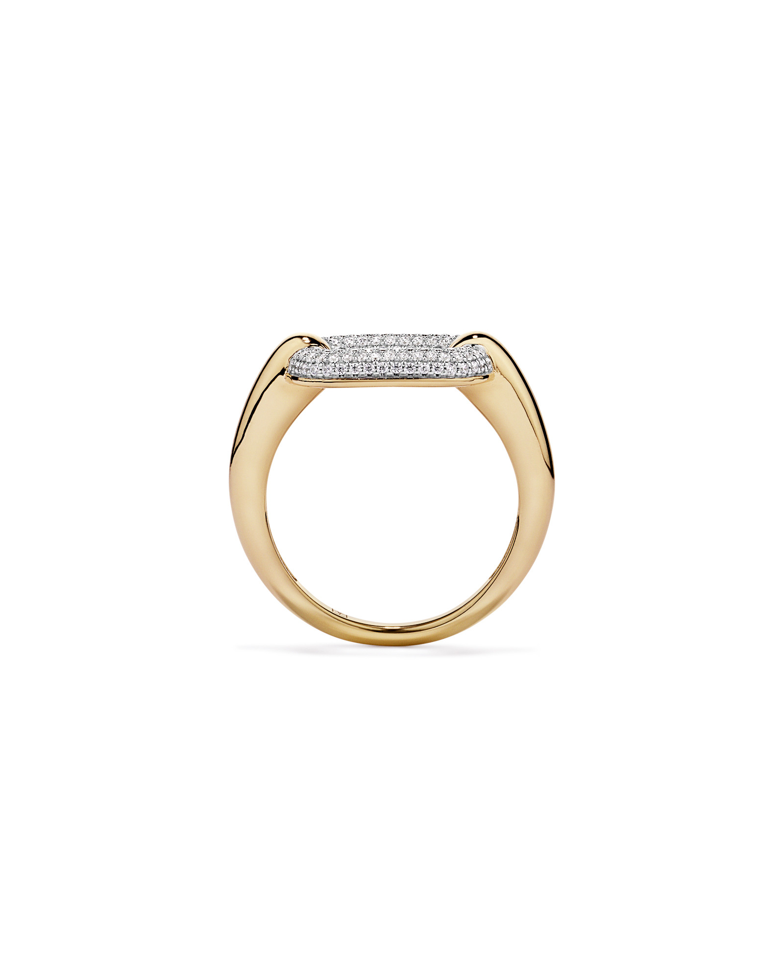Anneau Luxe Links avec zirconie cubique en Vermeil 18 kt