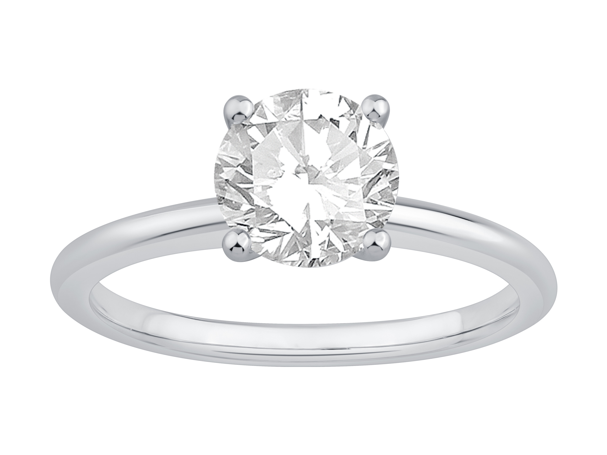 Carat TW Round Brilliant Laboratory-Grown Diamond Solitaire Engagement Ring 14kt Gold