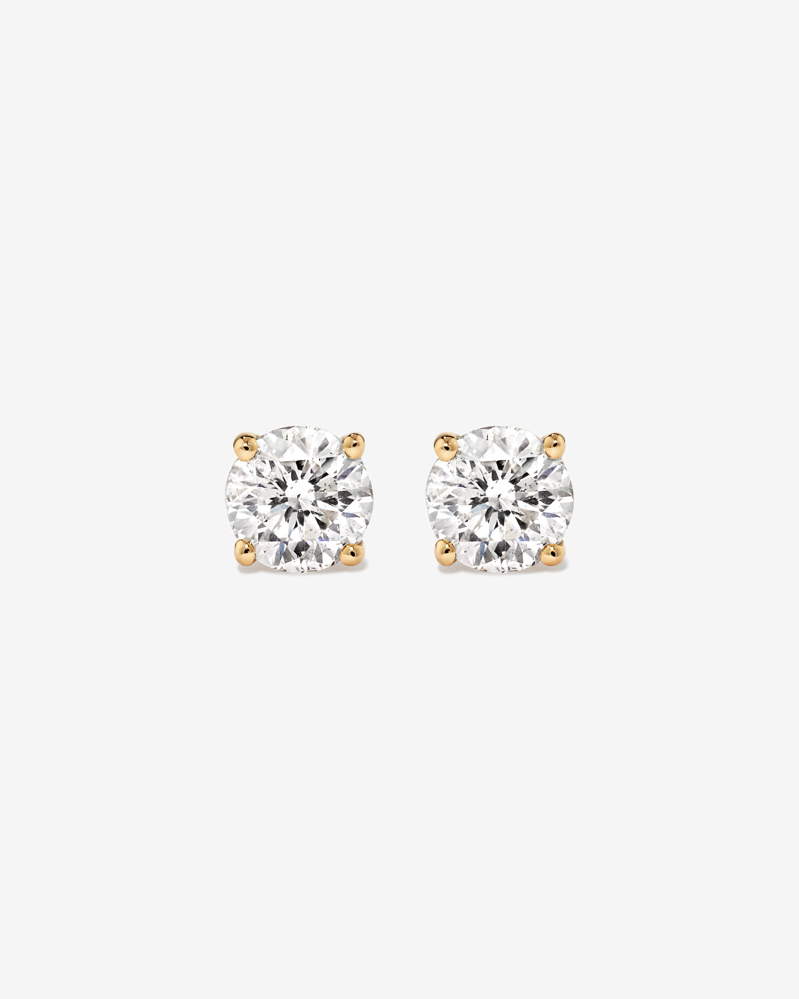 0.50 Carat TW Diamond Solitaire Stud Earrings in 18kt Yellow Gold