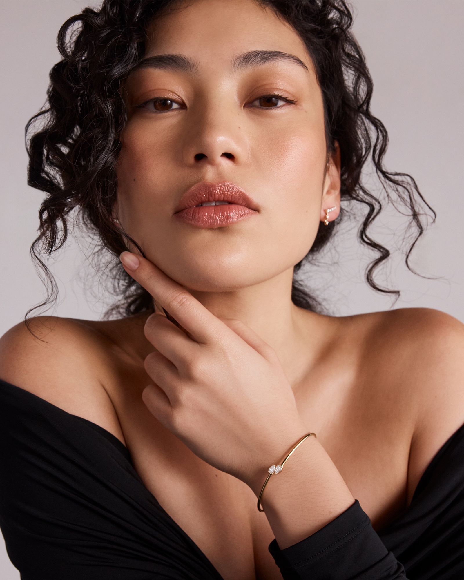 0.60 Carat TW of Laboratory-Grown Pear Cut Diamond Torque Bangle in 10kt Yellow Gold