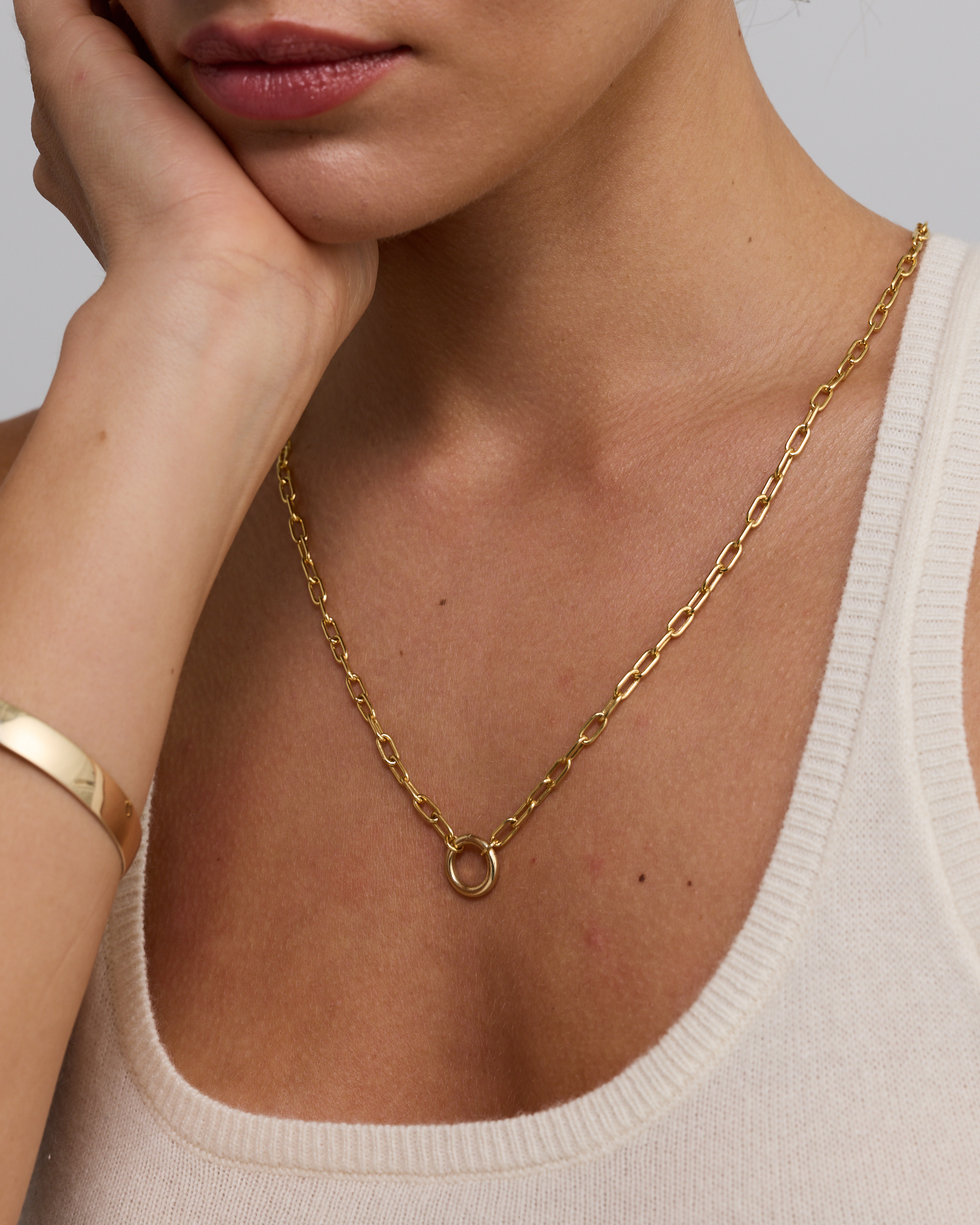 60cm (24") Round Paperclip Open Chain in 10kt Yellow Gold