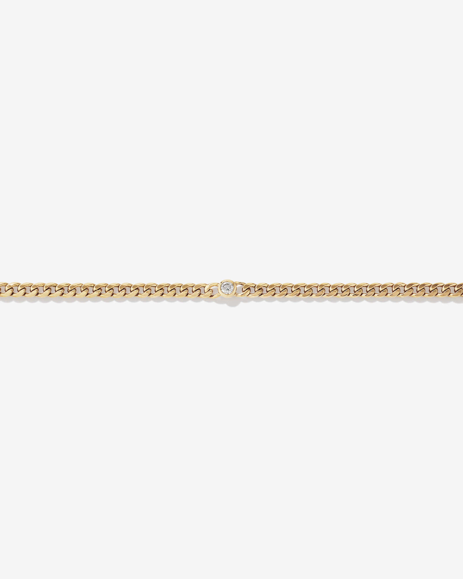 Diamond Accent Curb Chain Bracelet in 10kt Yellow Gold