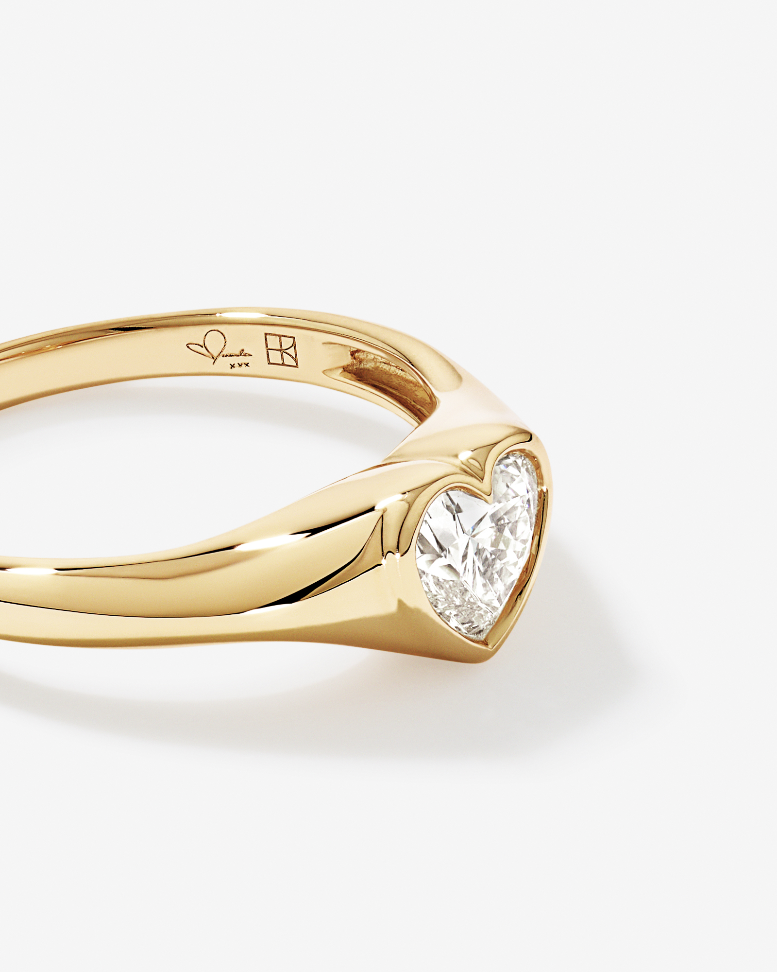 0.70 Carat TW Laboratory-Grown Diamond Heart Ring 10kt Yellow Gold