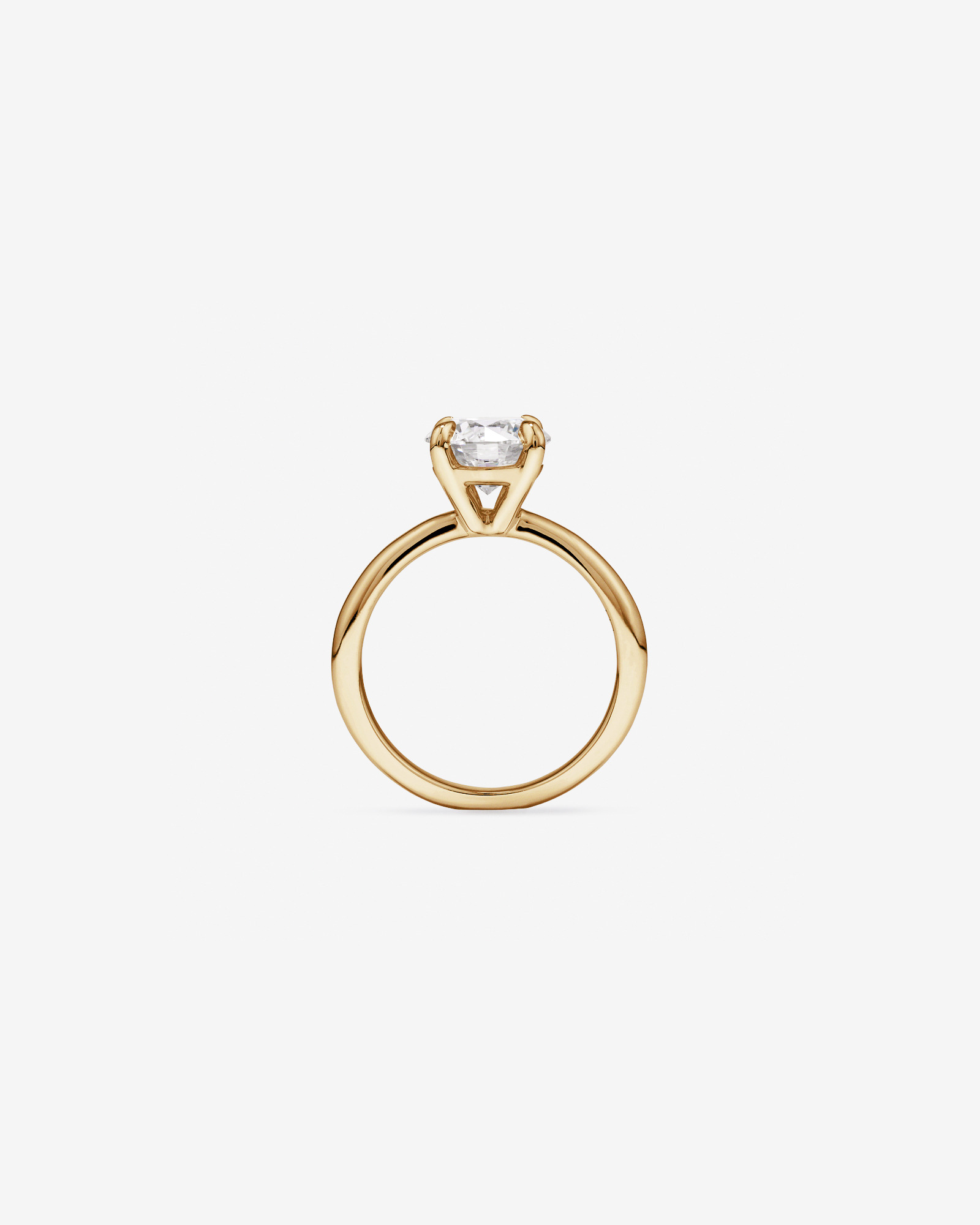 Bague solitaire en or jaune 14 carats sertie d'un diamant rond brillant de 2,25 carats, cultivé en laboratoire