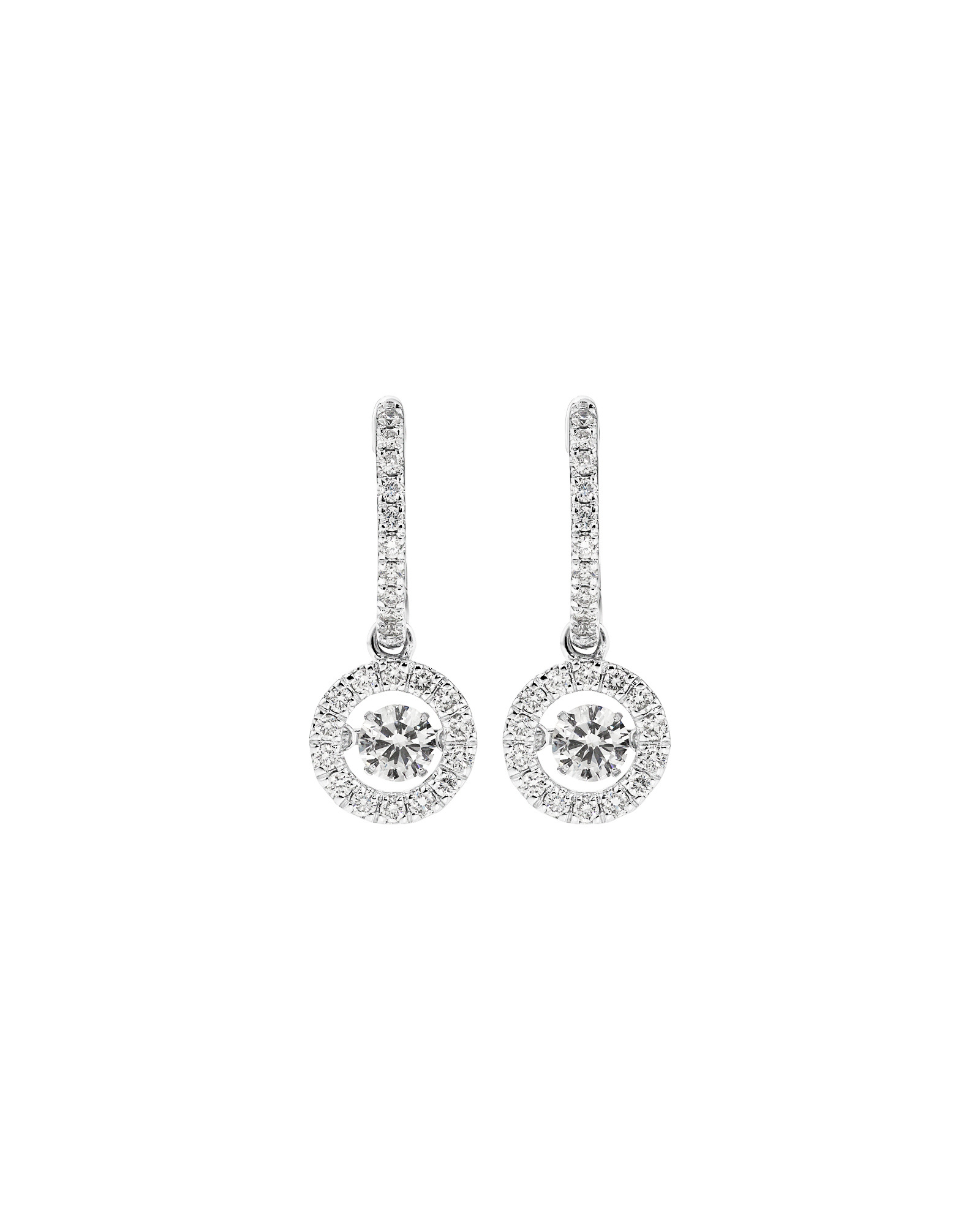 Boucles d’oreilles rondes Huggie de laboratoire Lume avec 1,00 carat TW de diamants cultivés en laboratoire en or blanc 10 carats