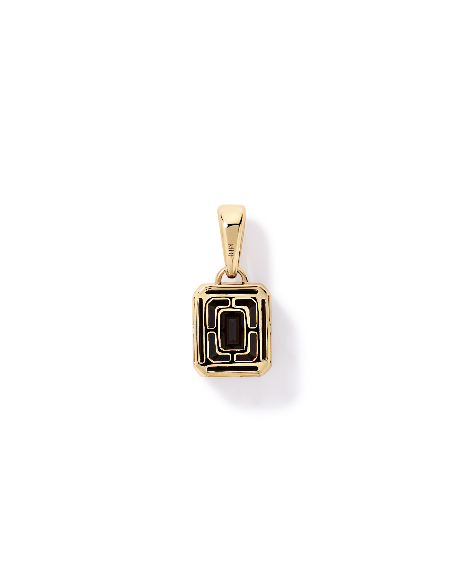 Emerald-Cut Smokey Quartz Pendant in 10kt Yellow Gold