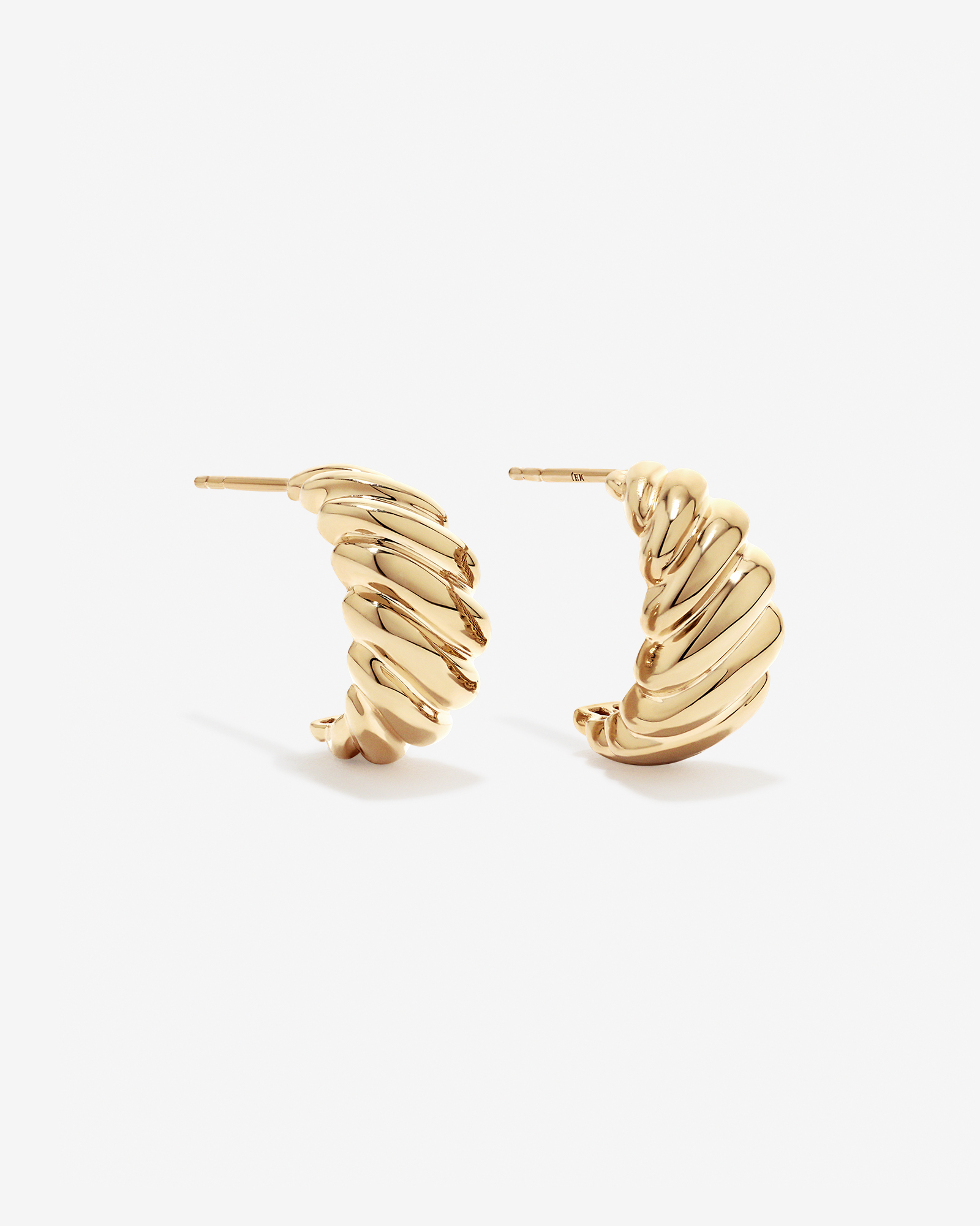 Twist Drop Stud Earrings in 18Kt Vermeil